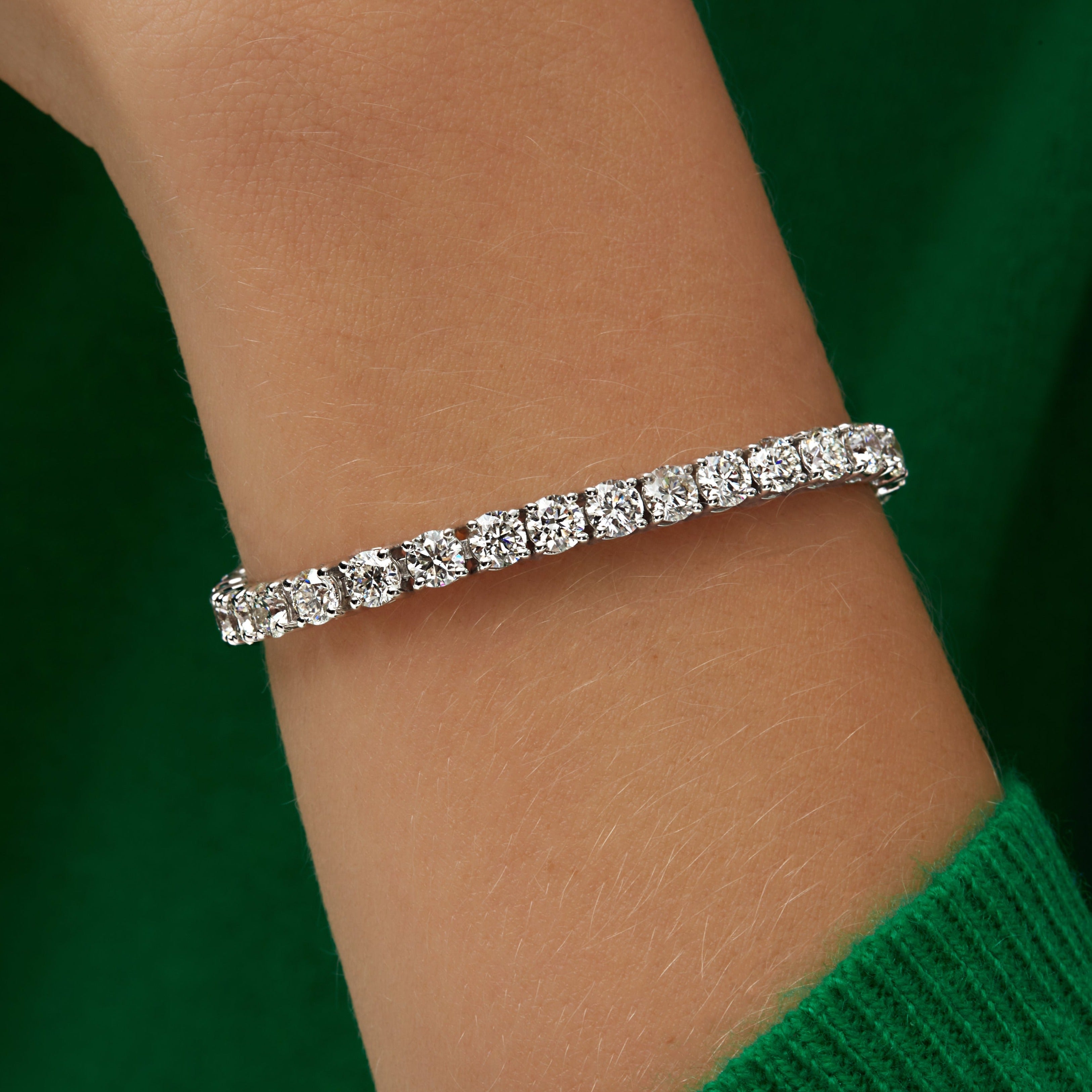 12.23ctw Round Brilliant Cut Diamond Tennis Bracelet in 18K White Gold