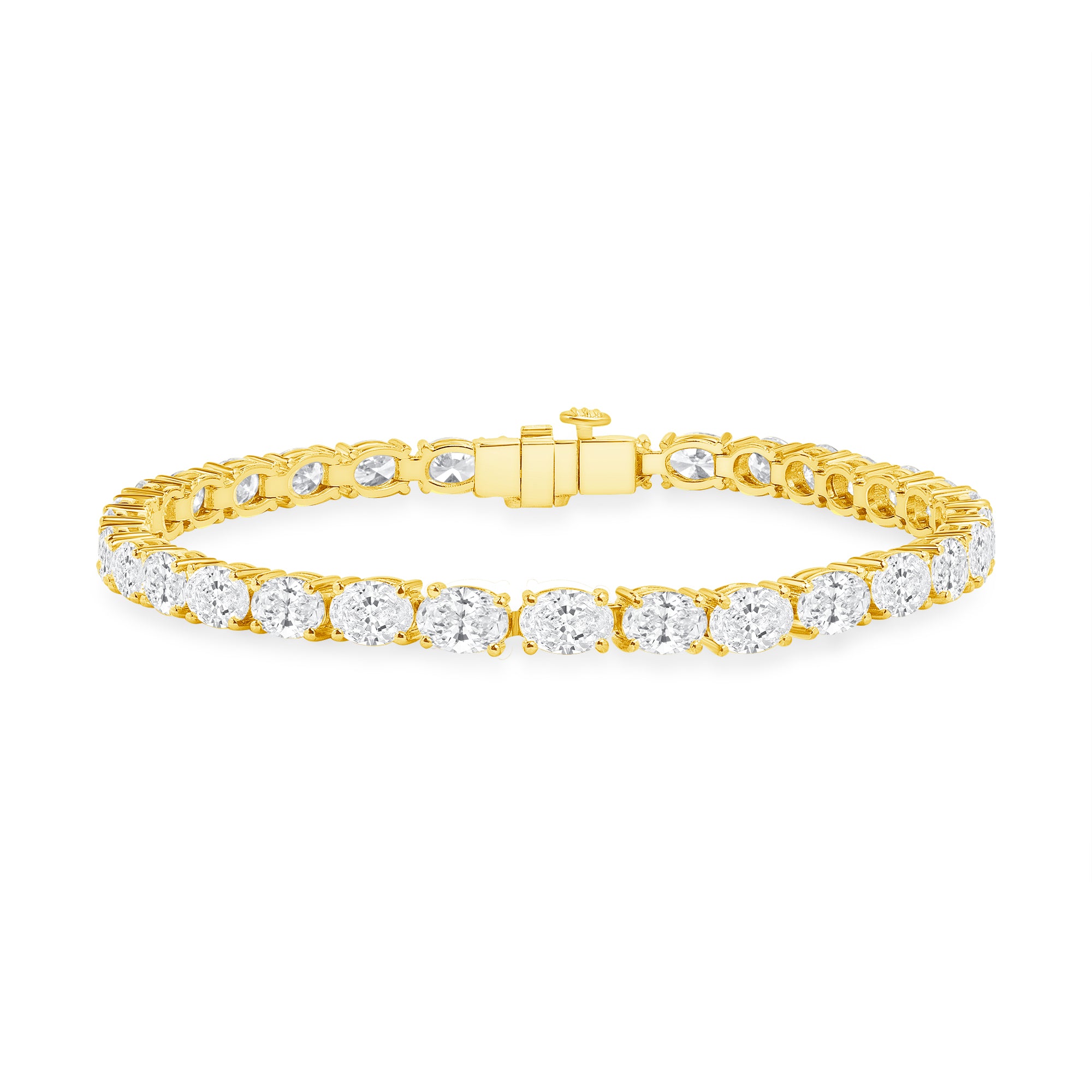 10.08ctw Oval Cut Diamond Tennis Bracelet in 18K Yellow Gold