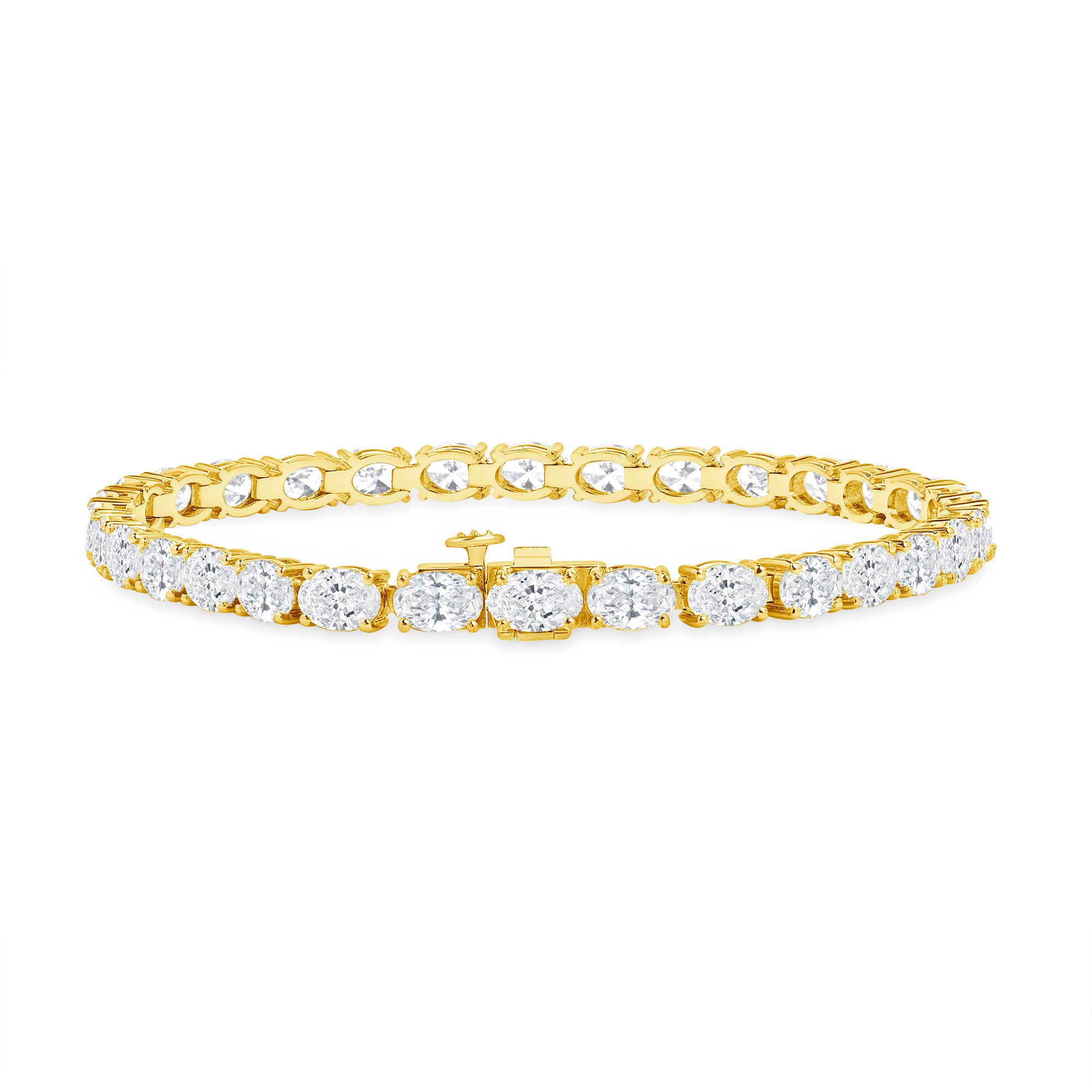 10.08ctw Oval Cut Diamond Tennis Bracelet in 18K Yellow Gold