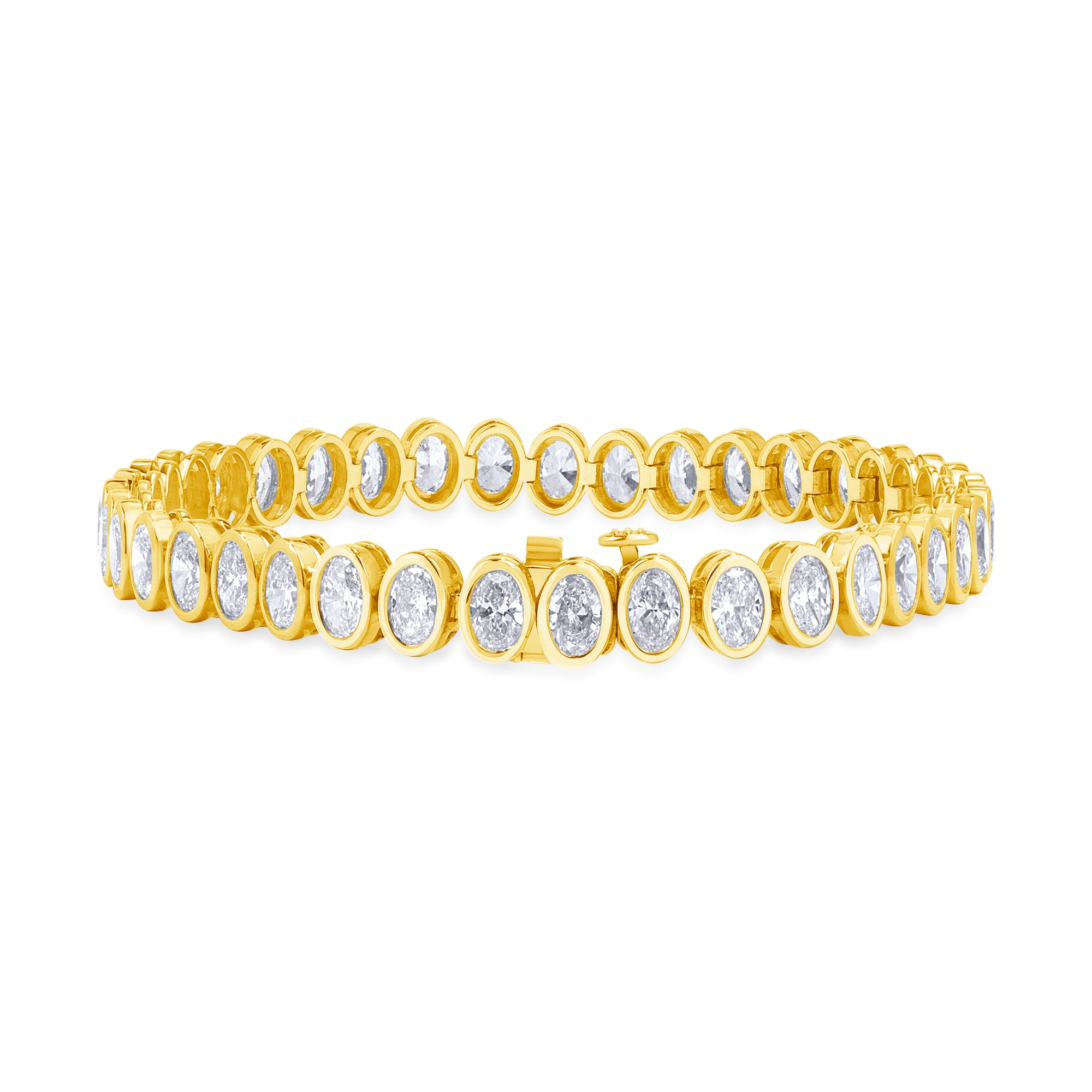 9.94ctw Oval Cut Diamond Tennis Bracelet in 18K Yellow Gold