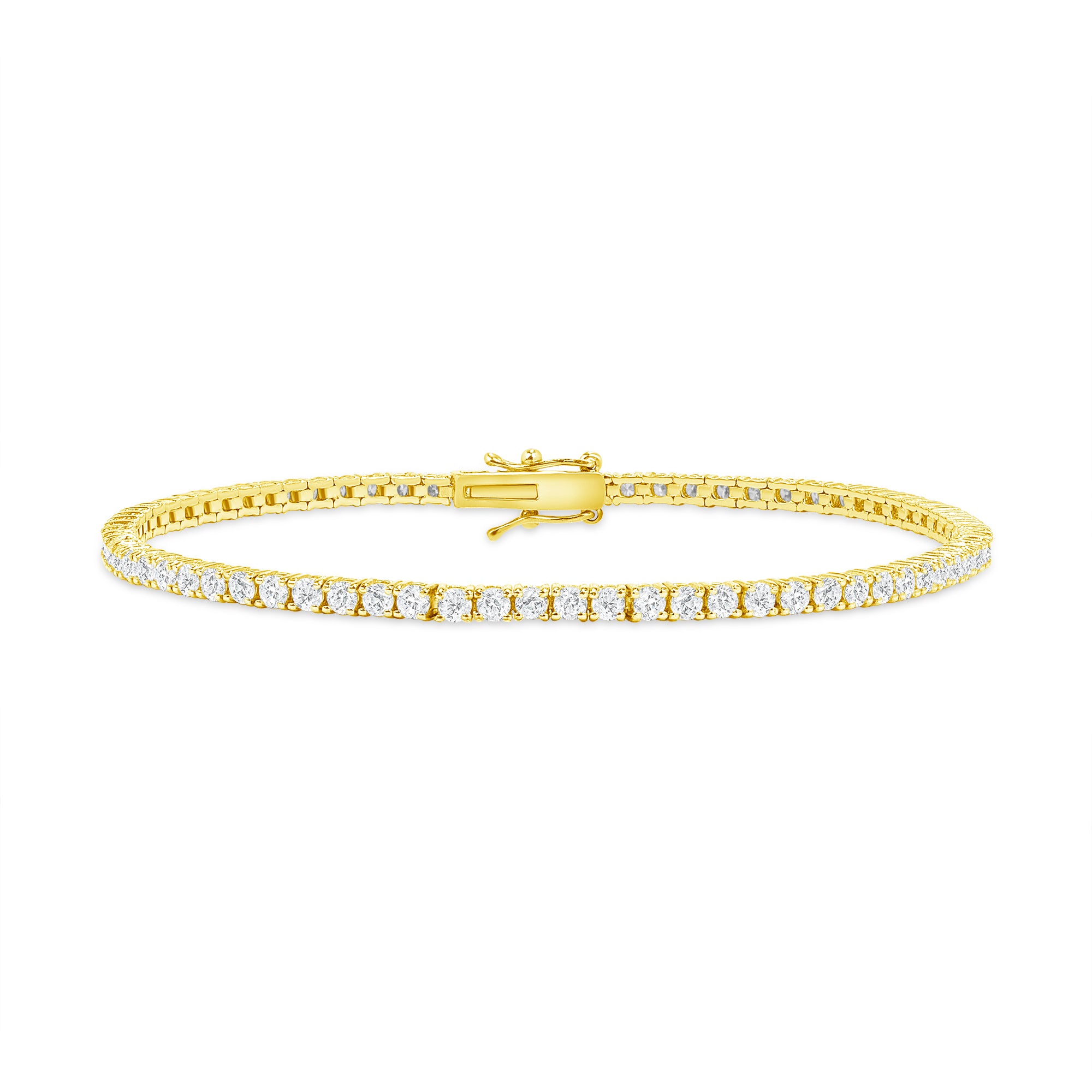 2.52ctw Round Brilliant Cut Diamond Tennis Bracelet in 18K Yellow Gold