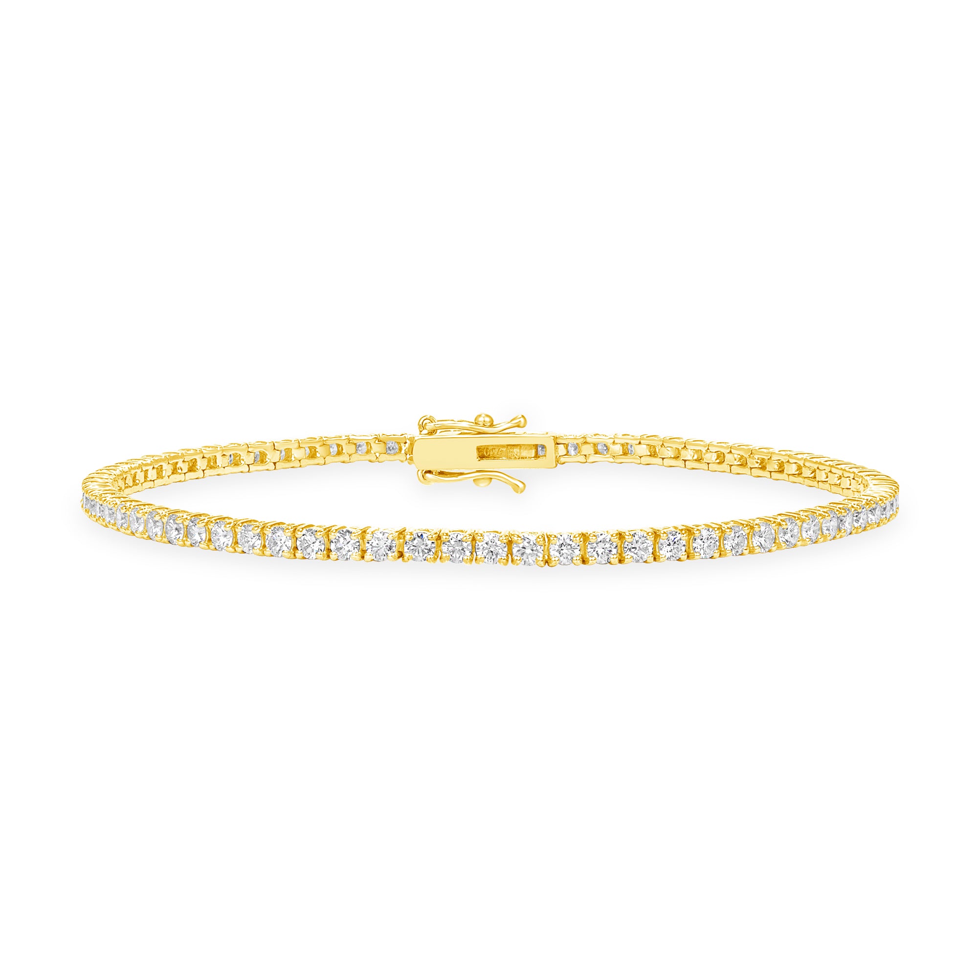 2.42ct. Round Brilliant Diamond Tennis Bracelet in 18K Yellow Gold