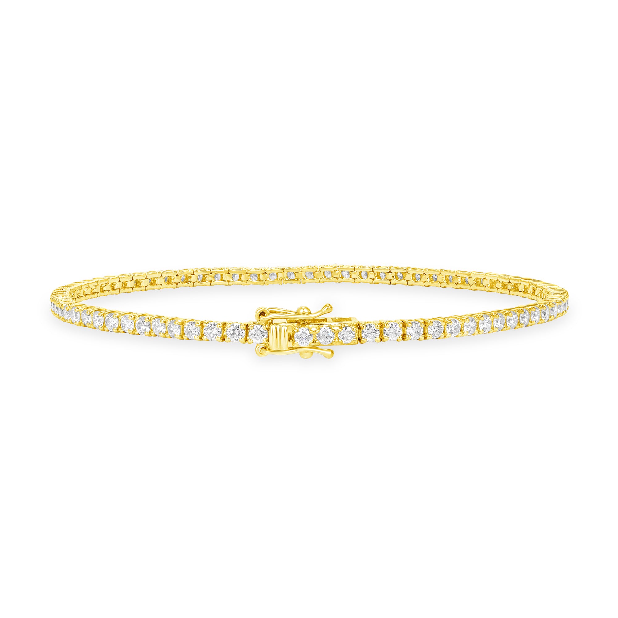 2.42ct. Round Brilliant Diamond Tennis Bracelet in 18K Yellow Gold