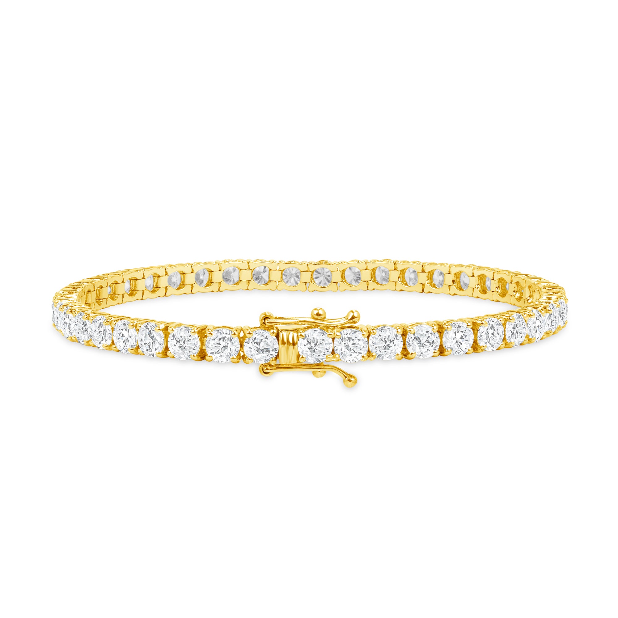8.75ctw Round Brilliant Cut Diamond Tennis Bracelet in 18K Yellow Gold
