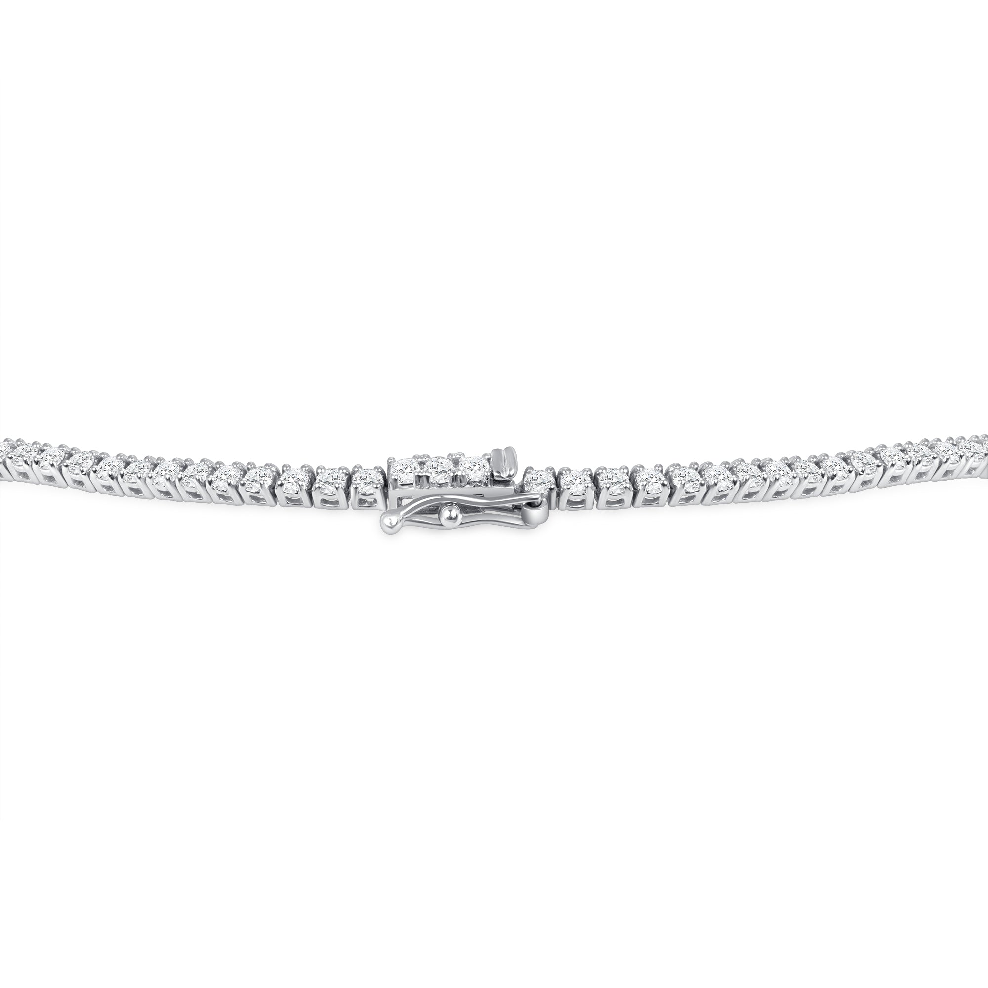 4.97ct. Emerald Cut Center Stone Diamond Tennis Necklace in 18k White Gold