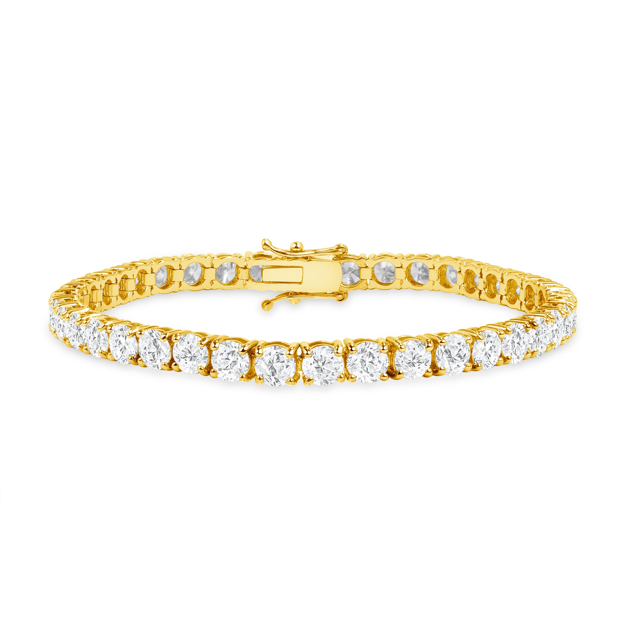 11.08ctw Round Brilliant Cut Diamond Tennis Bracelet in 18K Yellow Gold