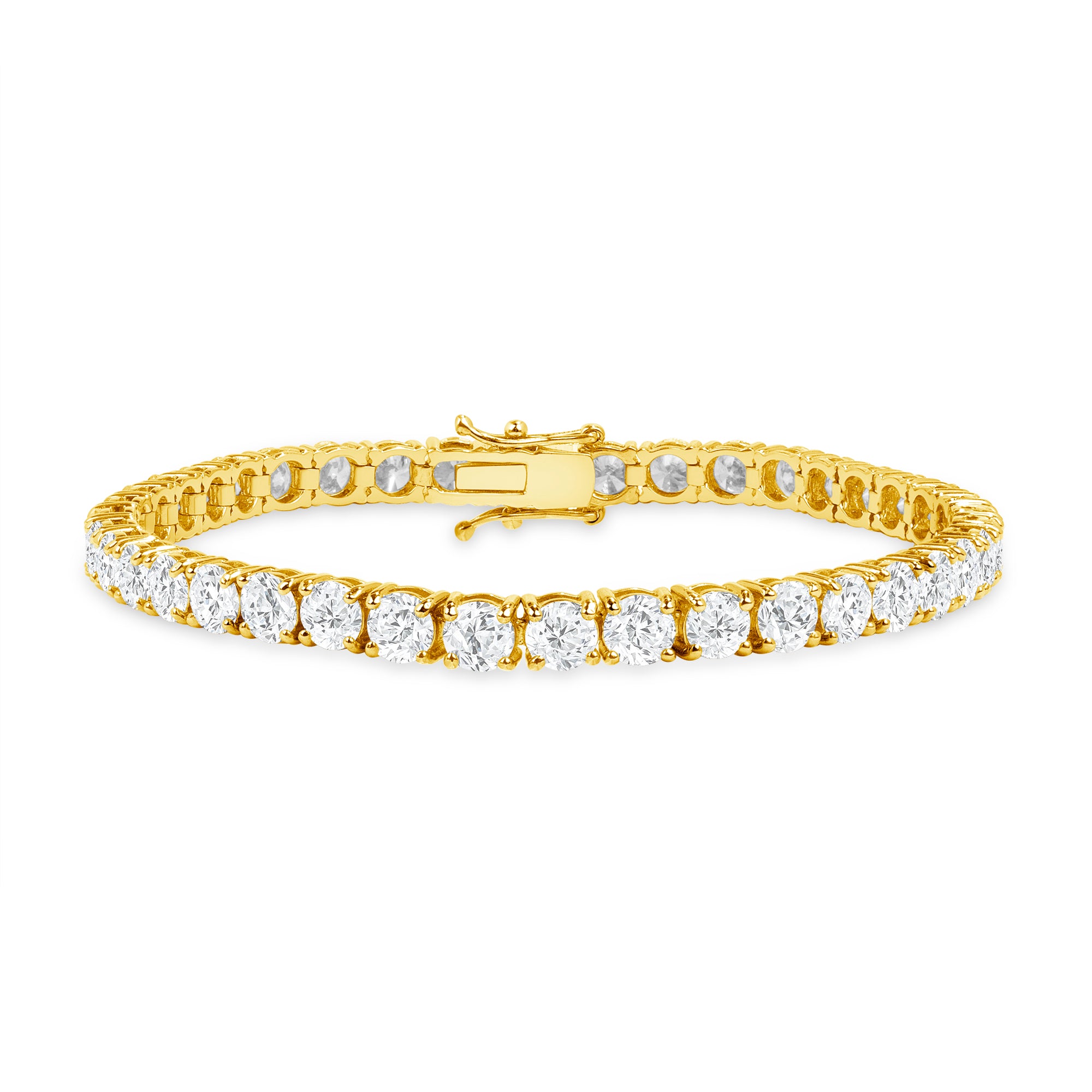 11.08ctw Round Brilliant Cut Diamond Tennis Bracelet in 18K Yellow Gold