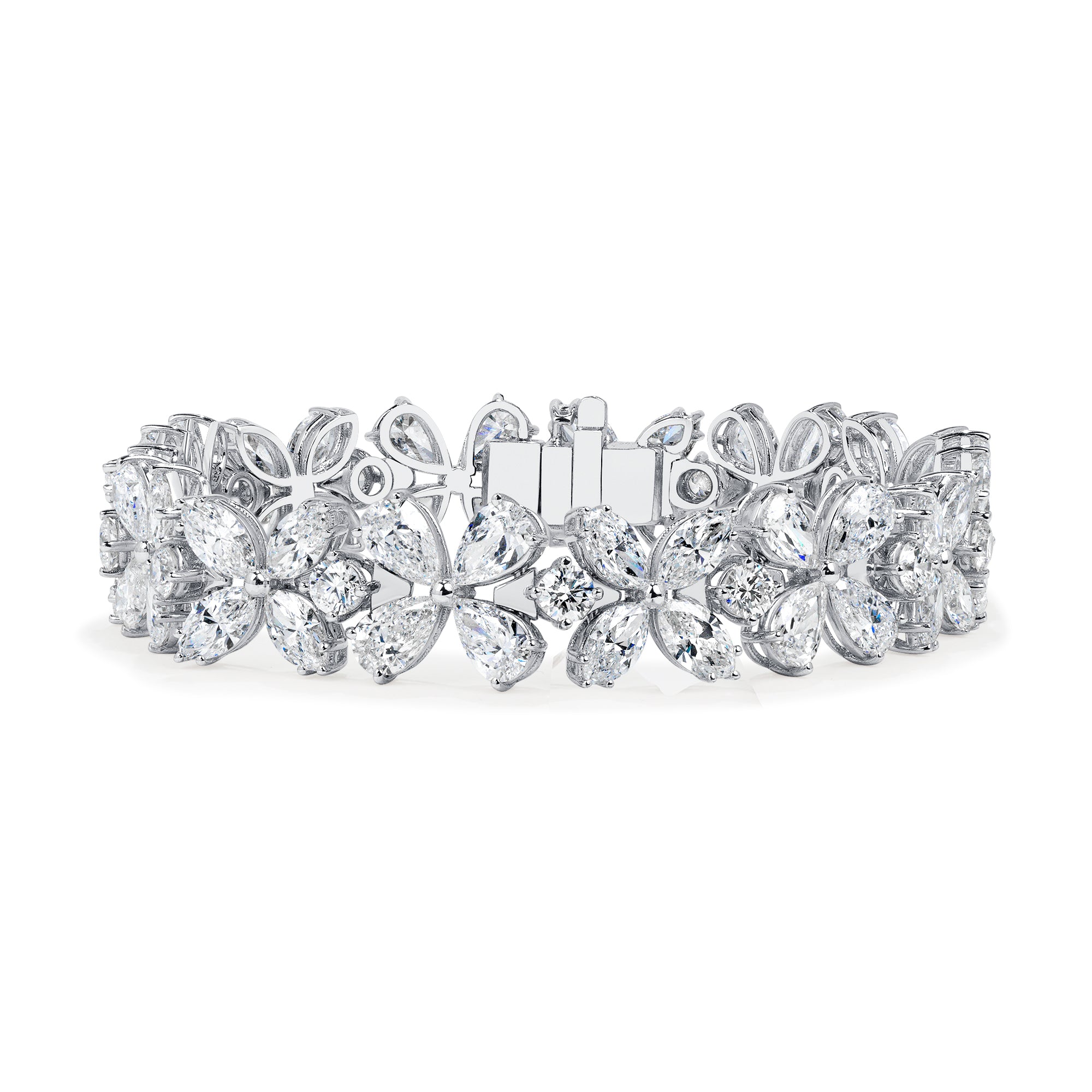 19.56ctw Mixed Cut Diamond Tennis Bracelet in Platinum