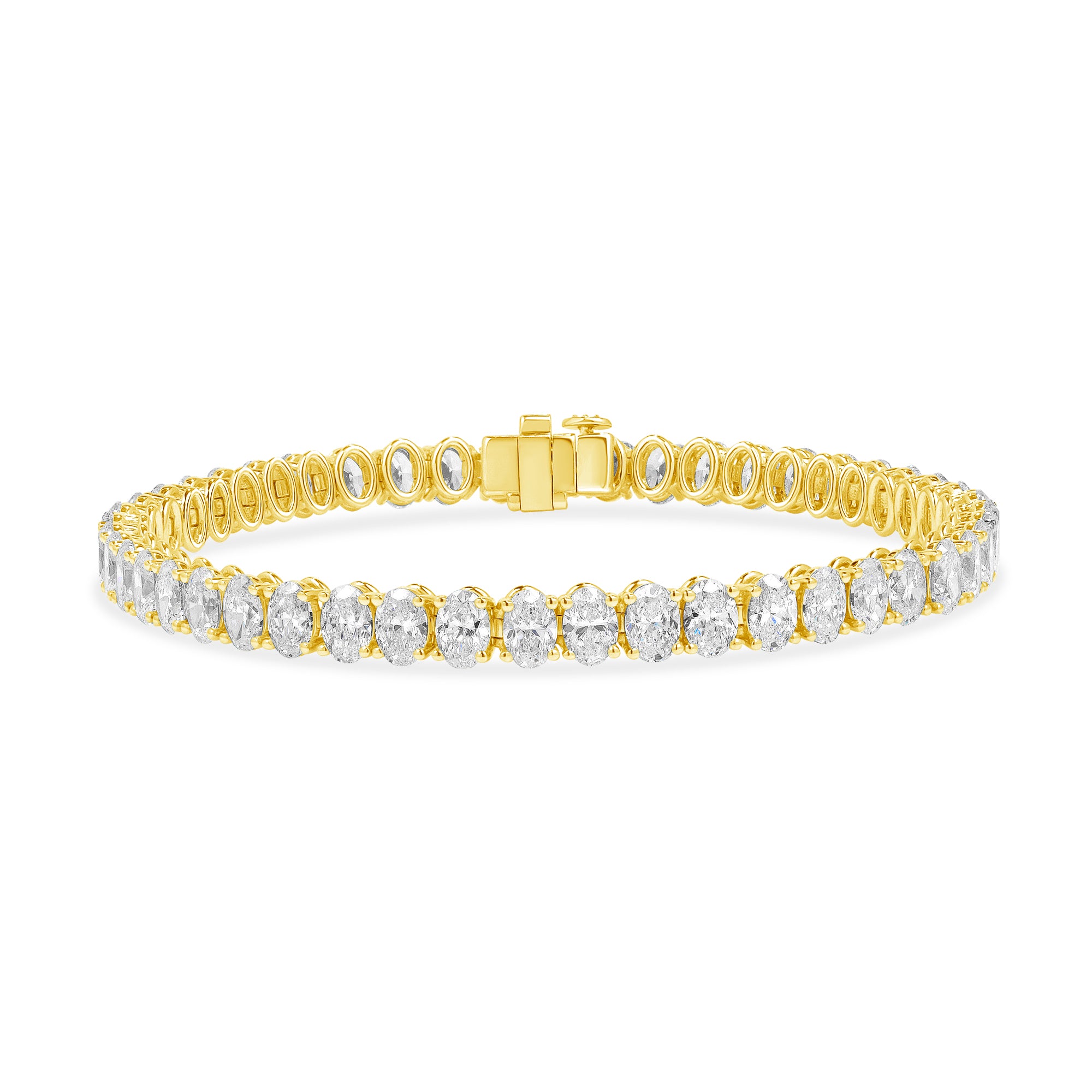 11.40ctw Oval Cut Diamond Tennis Bracelet in 18K Yellow Gold