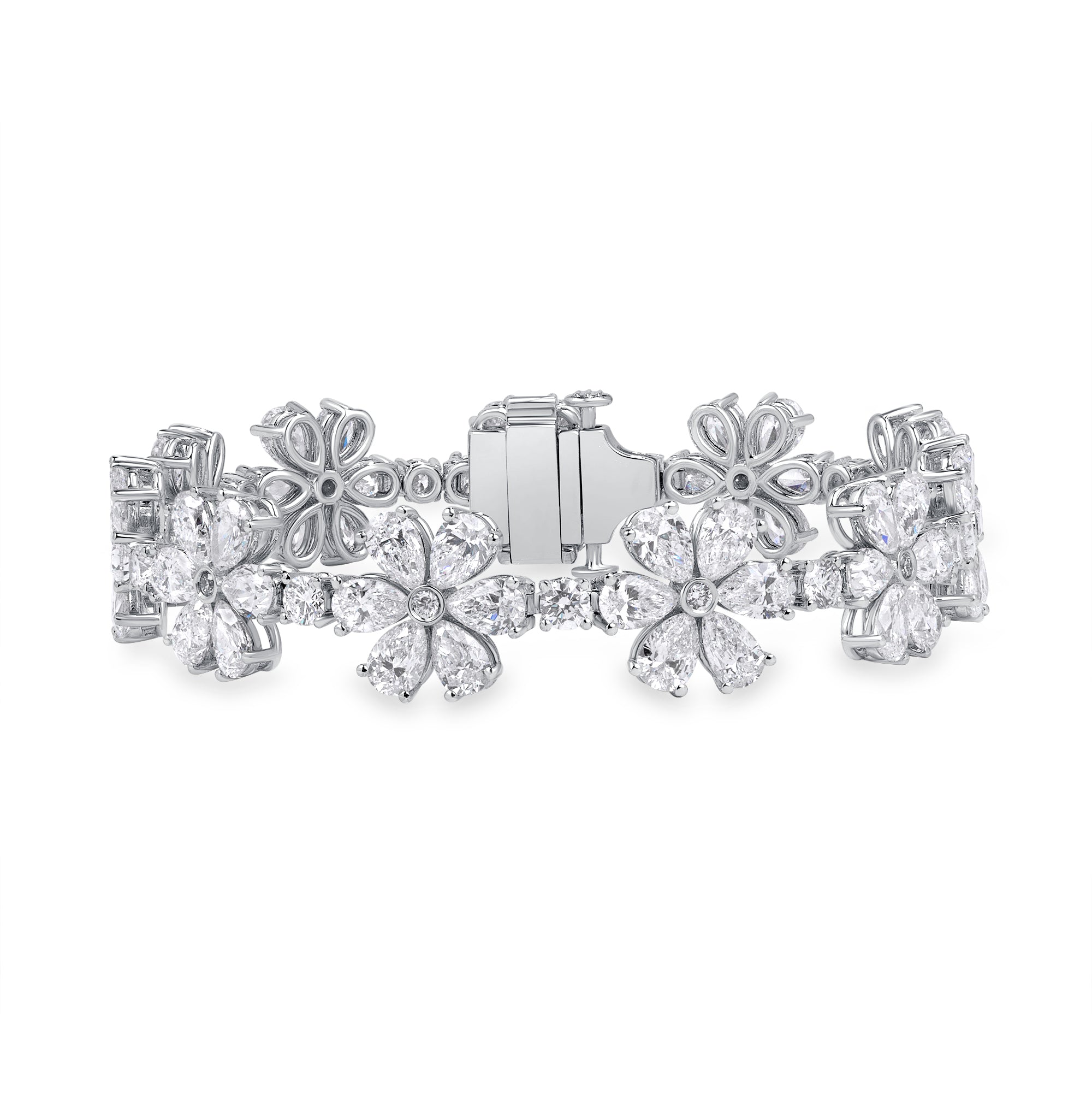 16.78ctw Mixed Cut Diamond Tennis Bracelet in 18K White Gold