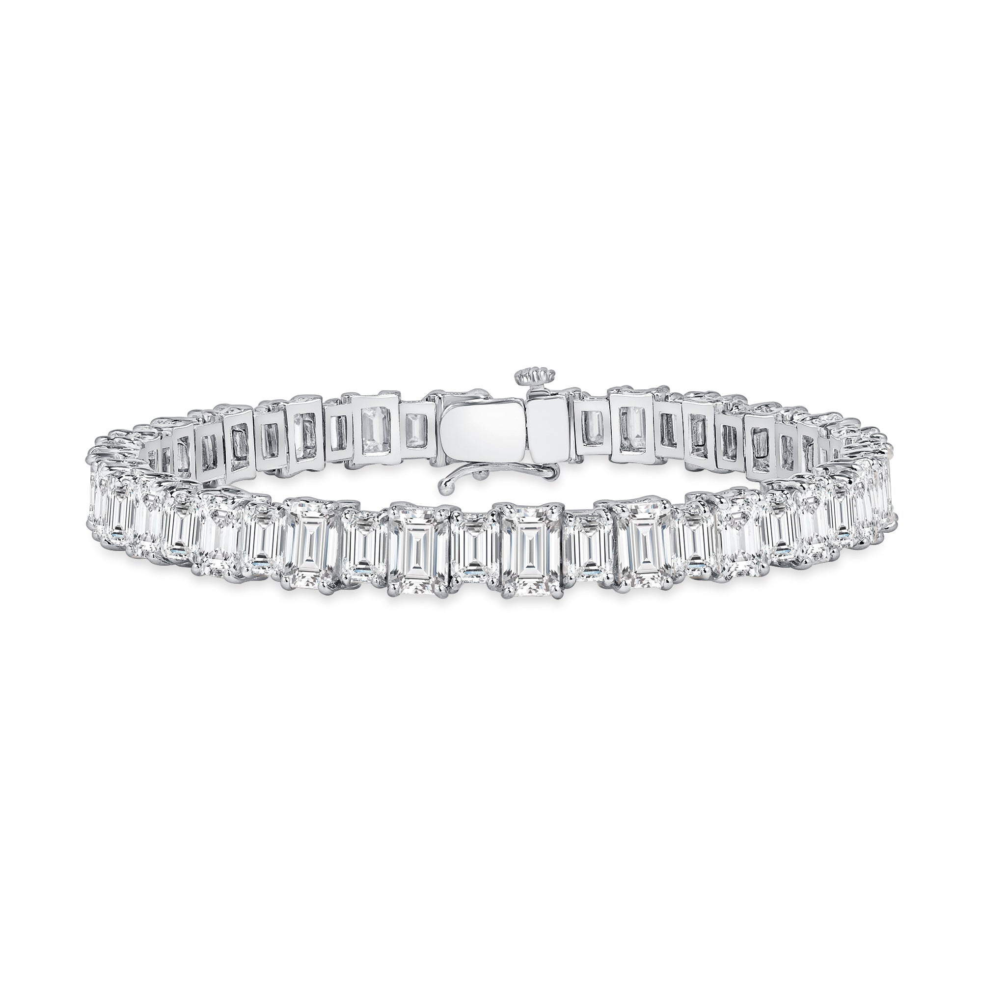 19.33ctw Emerald Cut Diamond Tennis Bracelet in Platinum