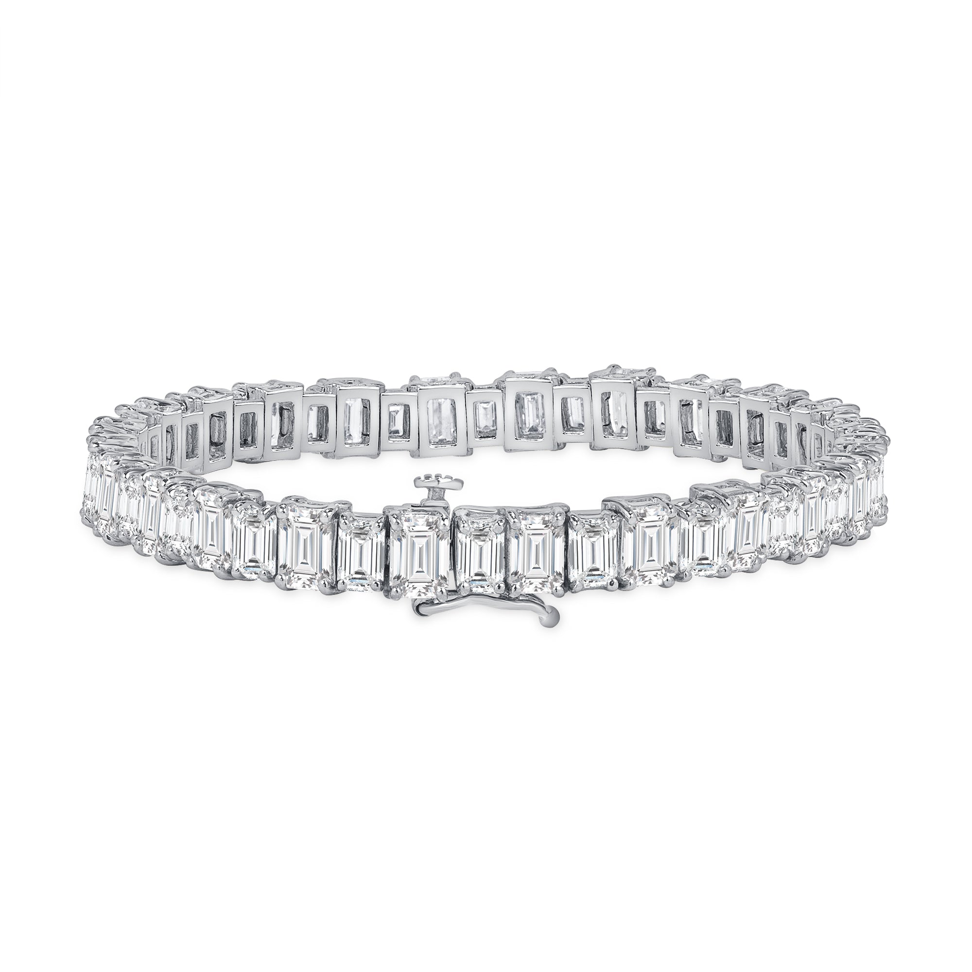 19.33ctw Emerald Cut Diamond Tennis Bracelet in Platinum