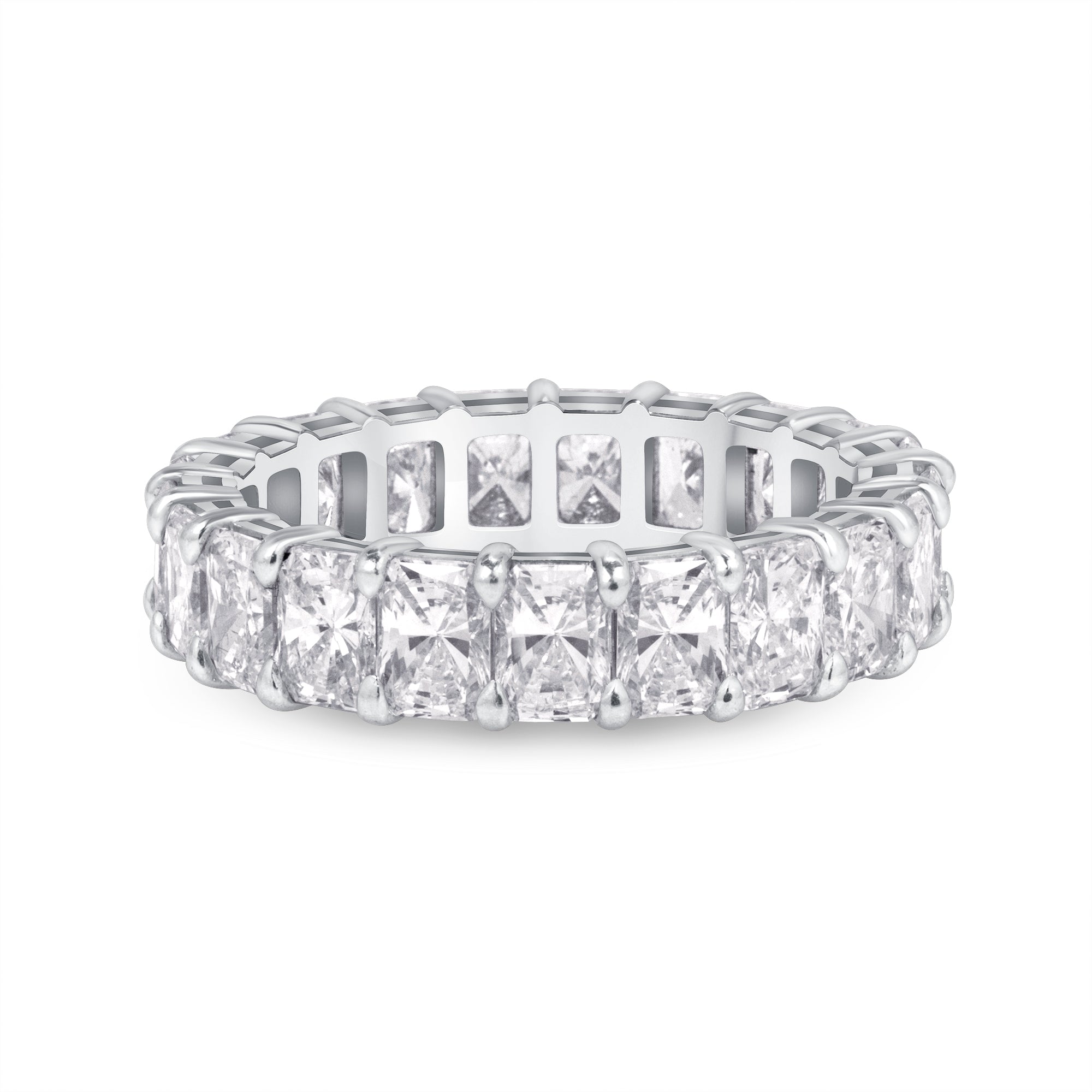 4.67ct Radiant Cut Platinum Diamond Eternity Band