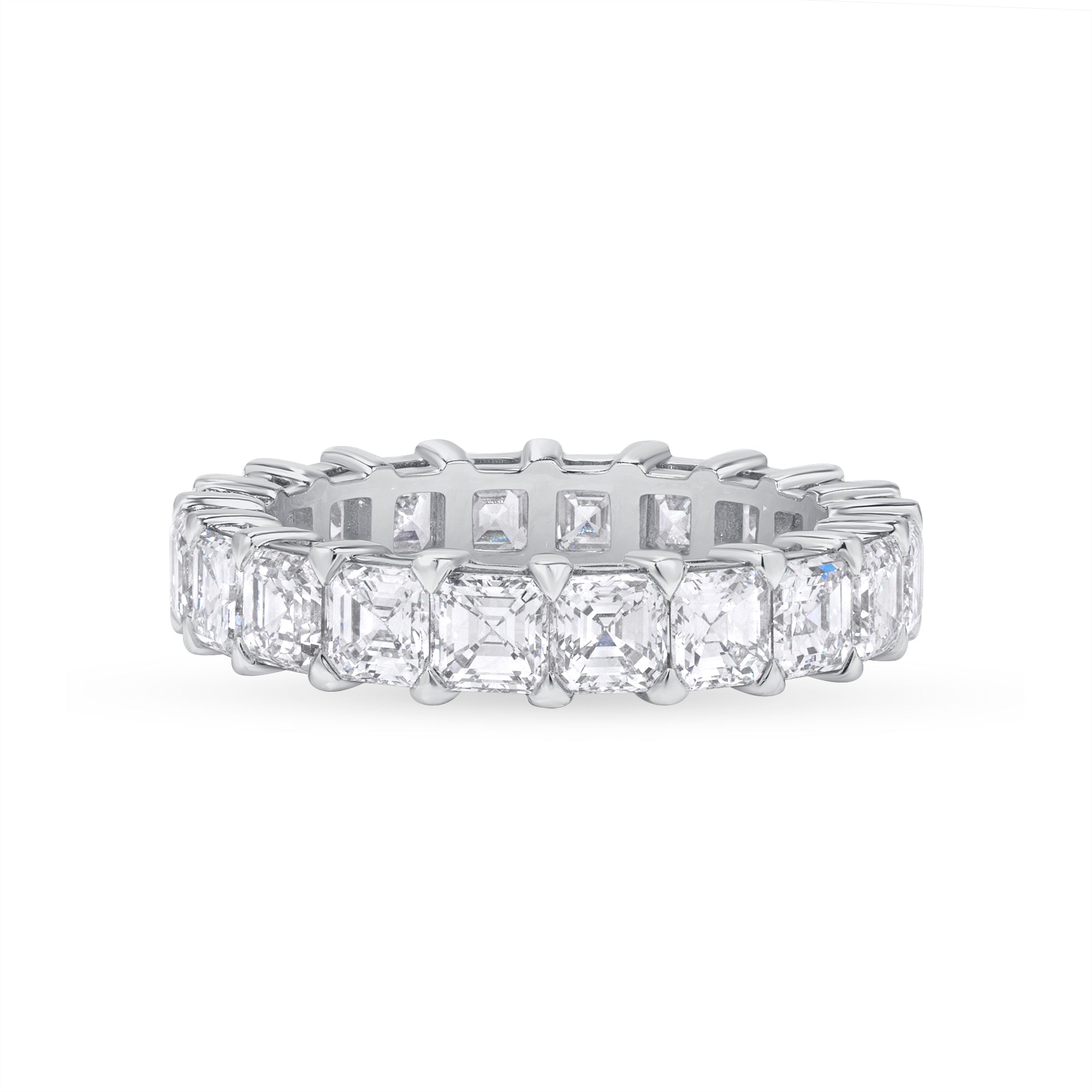 4.80ct Asscher Cut Diamond Platinum Eternity Band