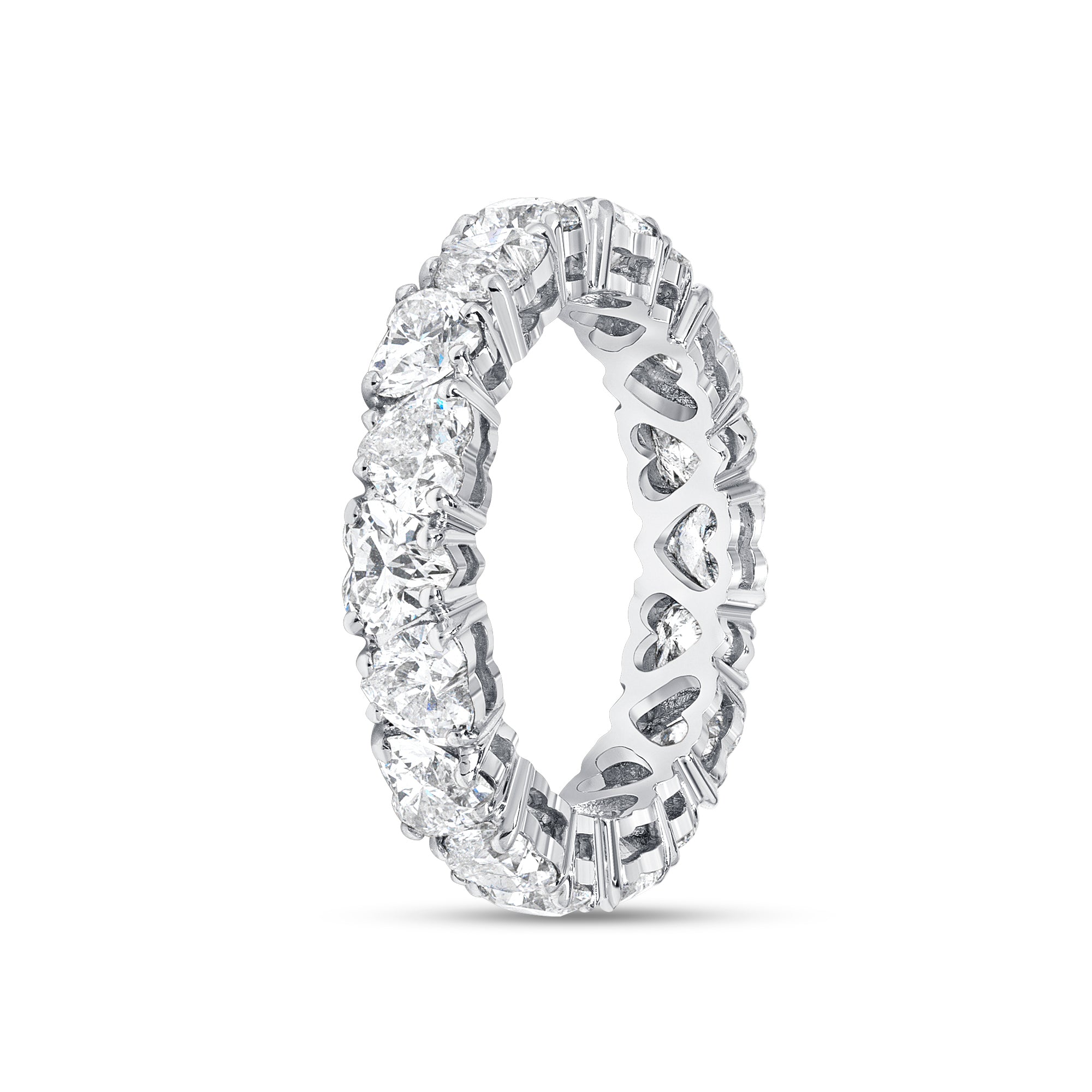 4.31ct Heart Shape Cut Diamond Platinum Eternity Band