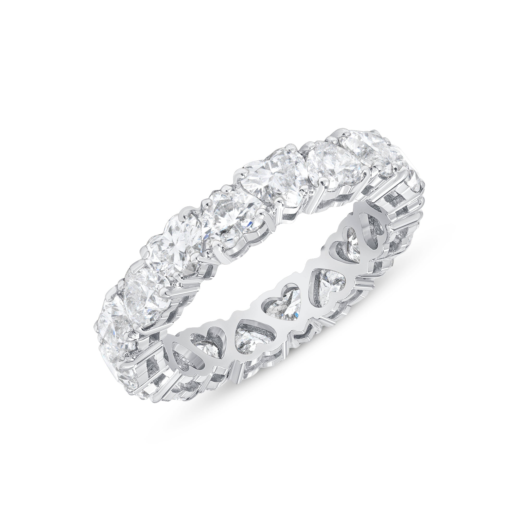 4.31ct Heart Shape Cut Diamond Platinum Eternity Band