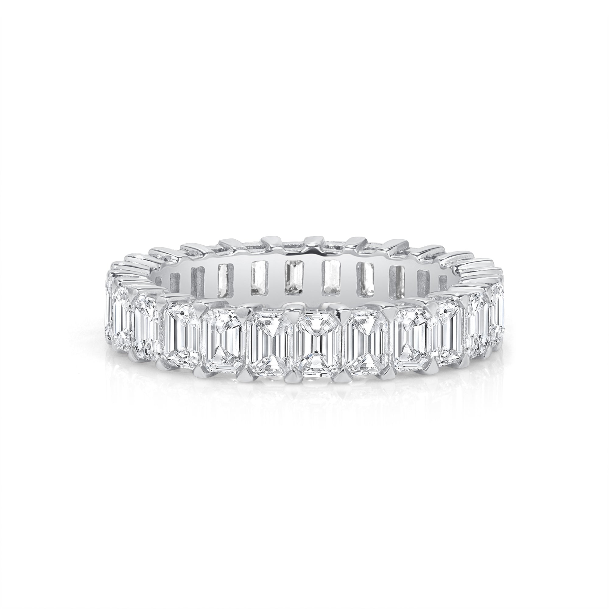 3.55ct Emerald Cut Diamond Platinum Eternity Band