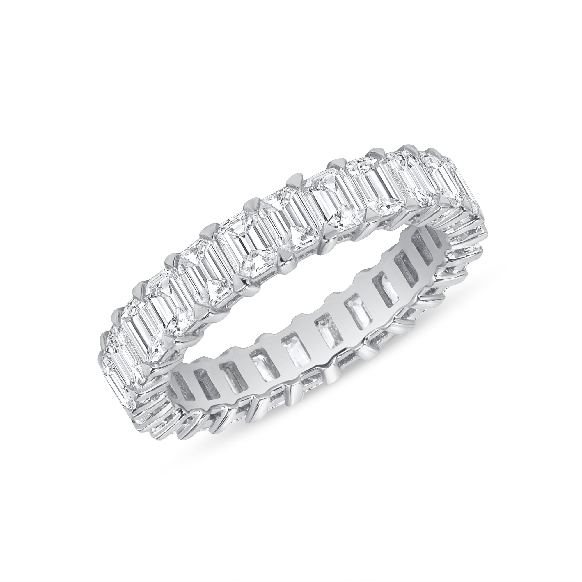 3.55ct Emerald Cut Diamond Platinum Eternity Band