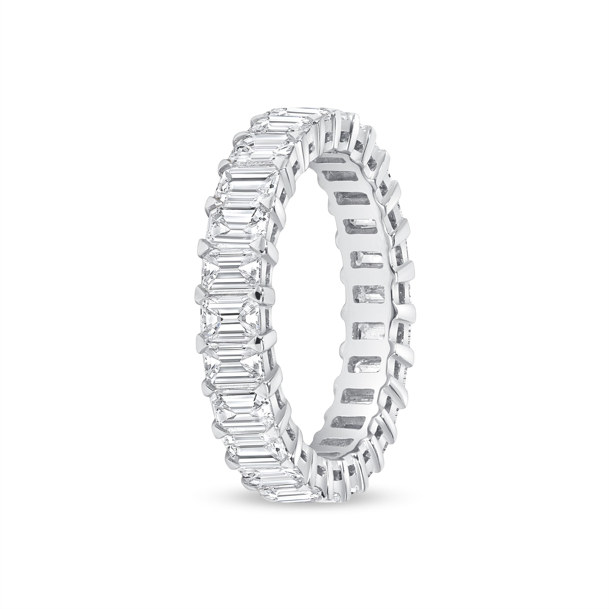 3.55ct Emerald Cut Diamond Platinum Eternity Band