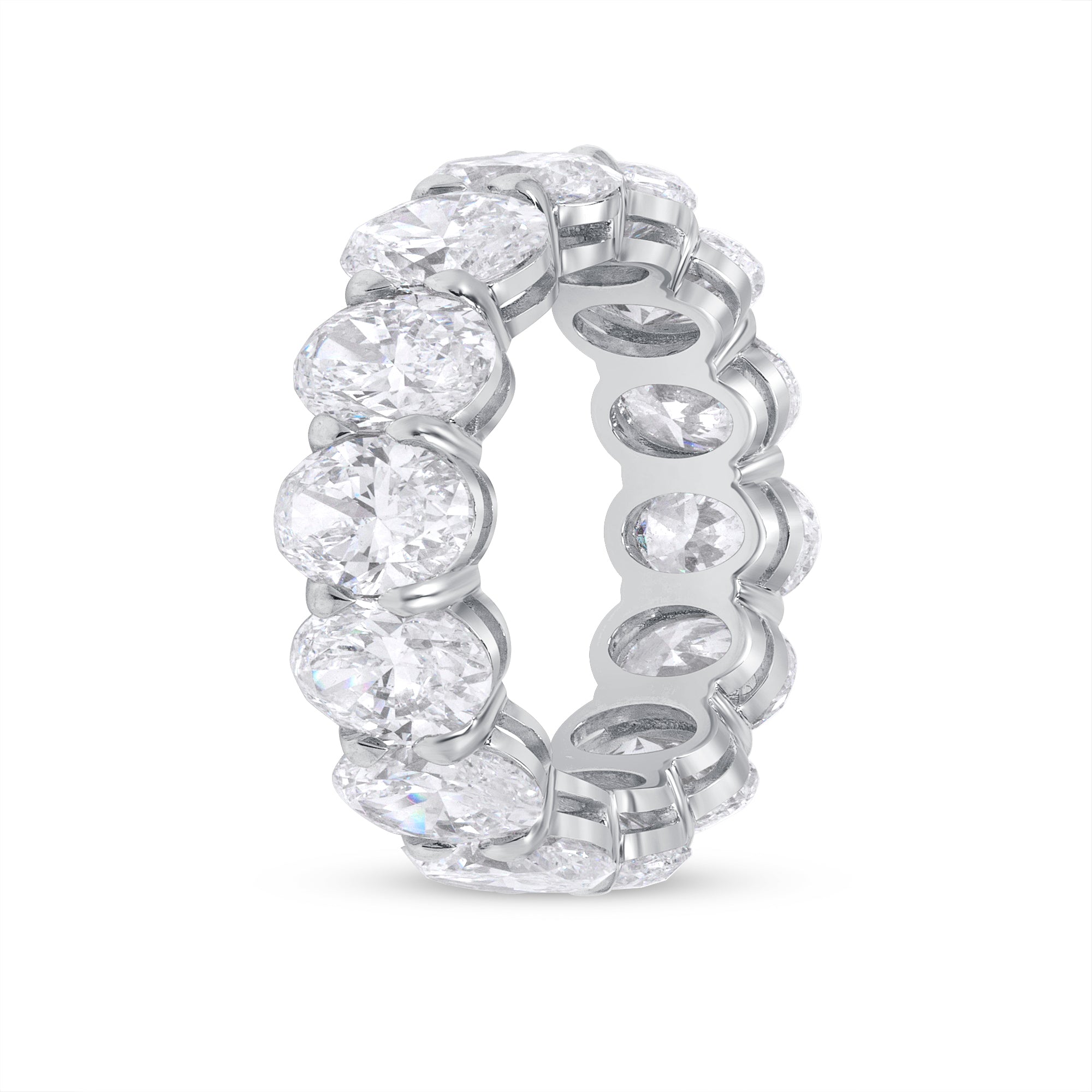 9.84ct Oval Cut Diamond Platinum Eternity Band, GIA Certified