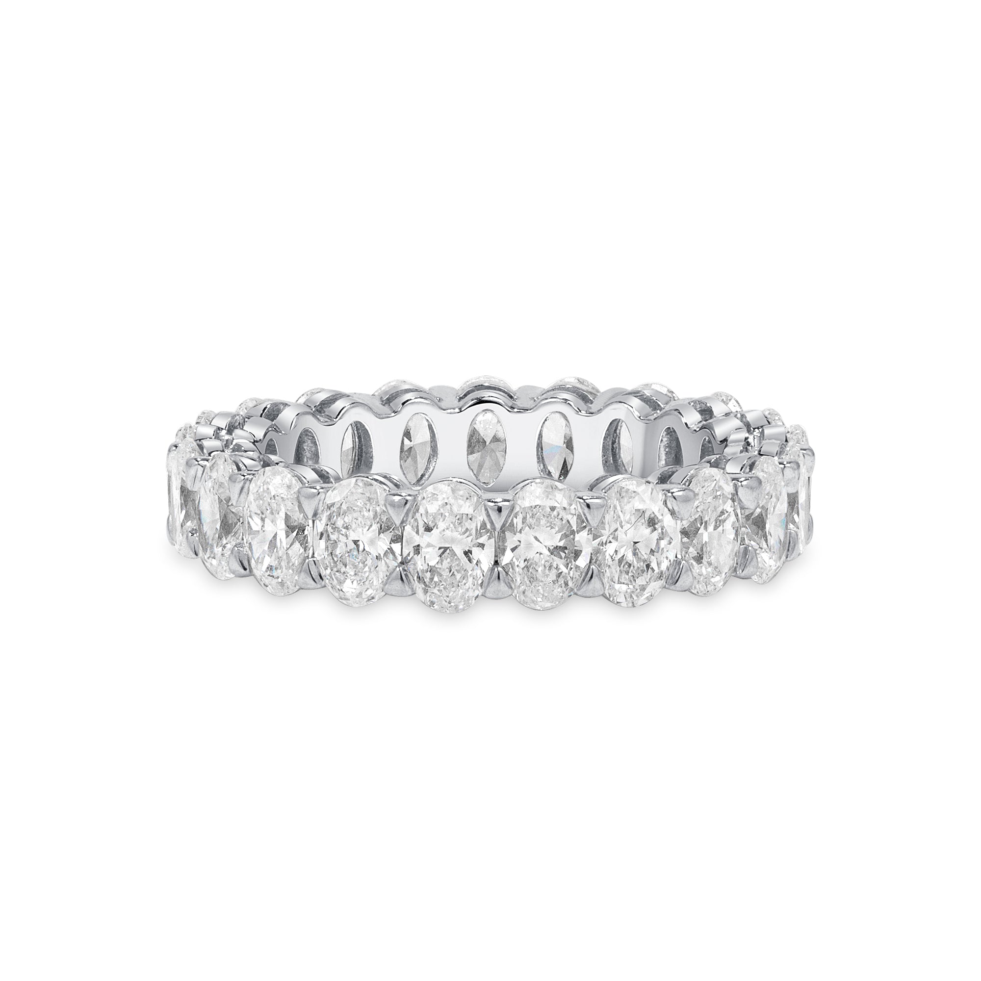 3.97ct Oval Cut Diamond Platinum Eternity Band