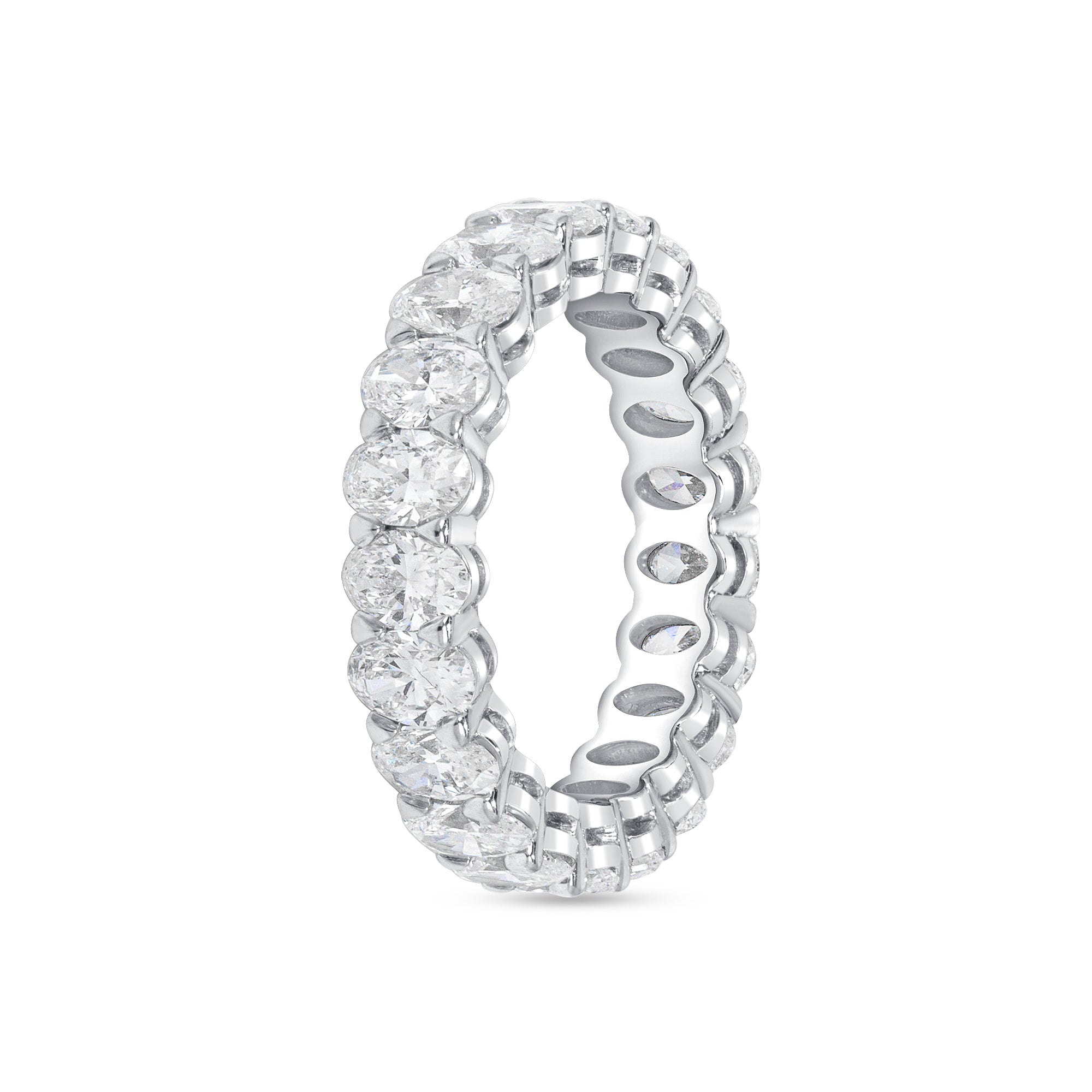 3.97ct Oval Cut Diamond Platinum Eternity Band