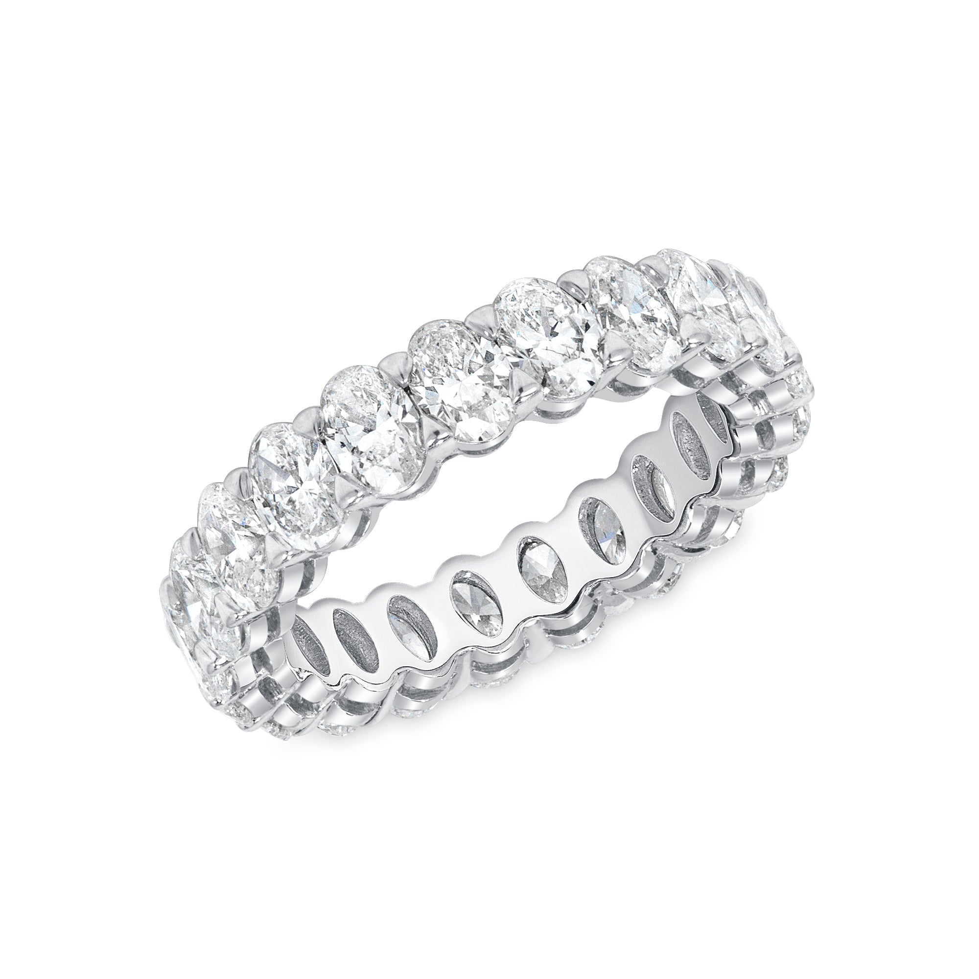3.97ct Oval Cut Diamond Platinum Eternity Band