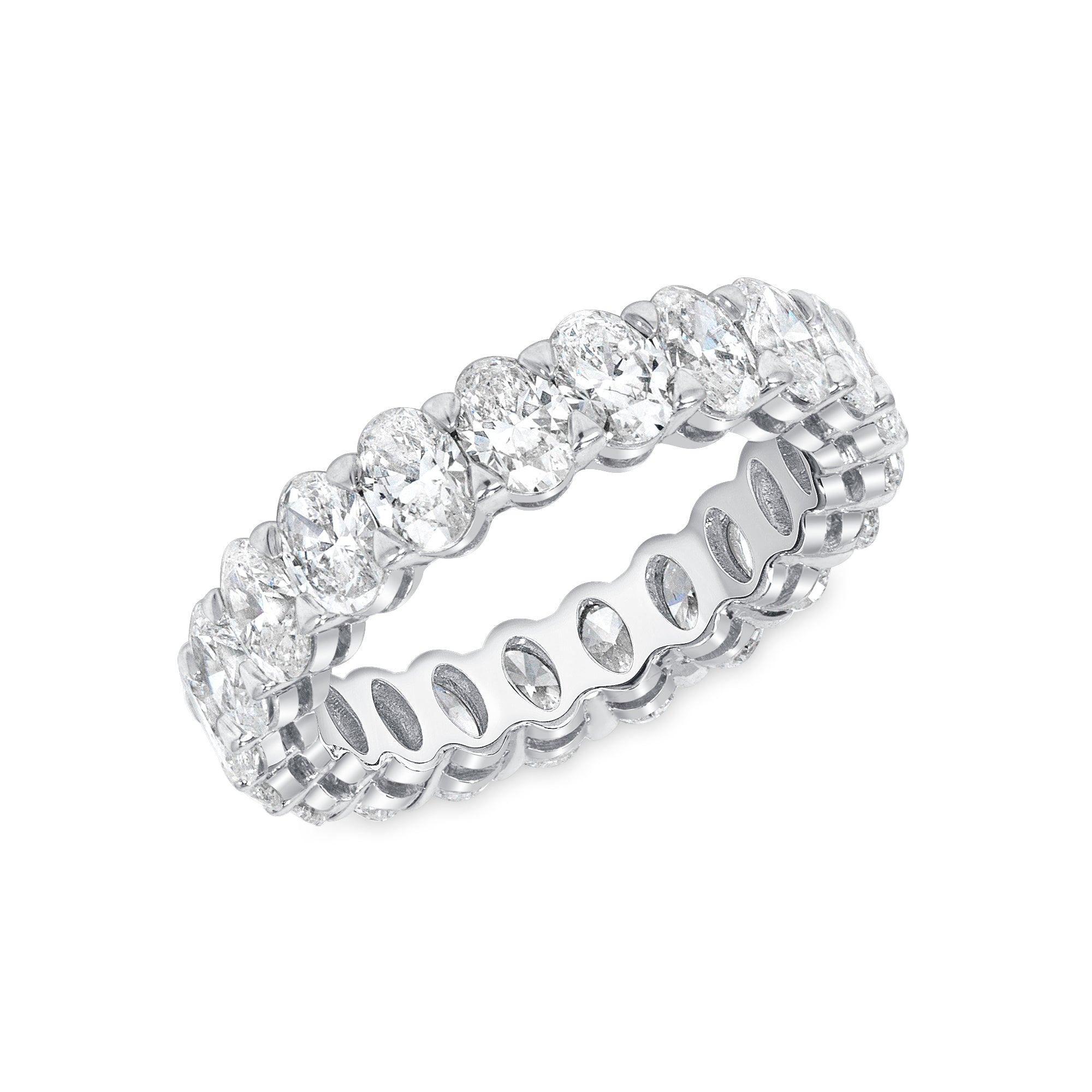 3.97ct Oval Cut Diamond Platinum Eternity Band