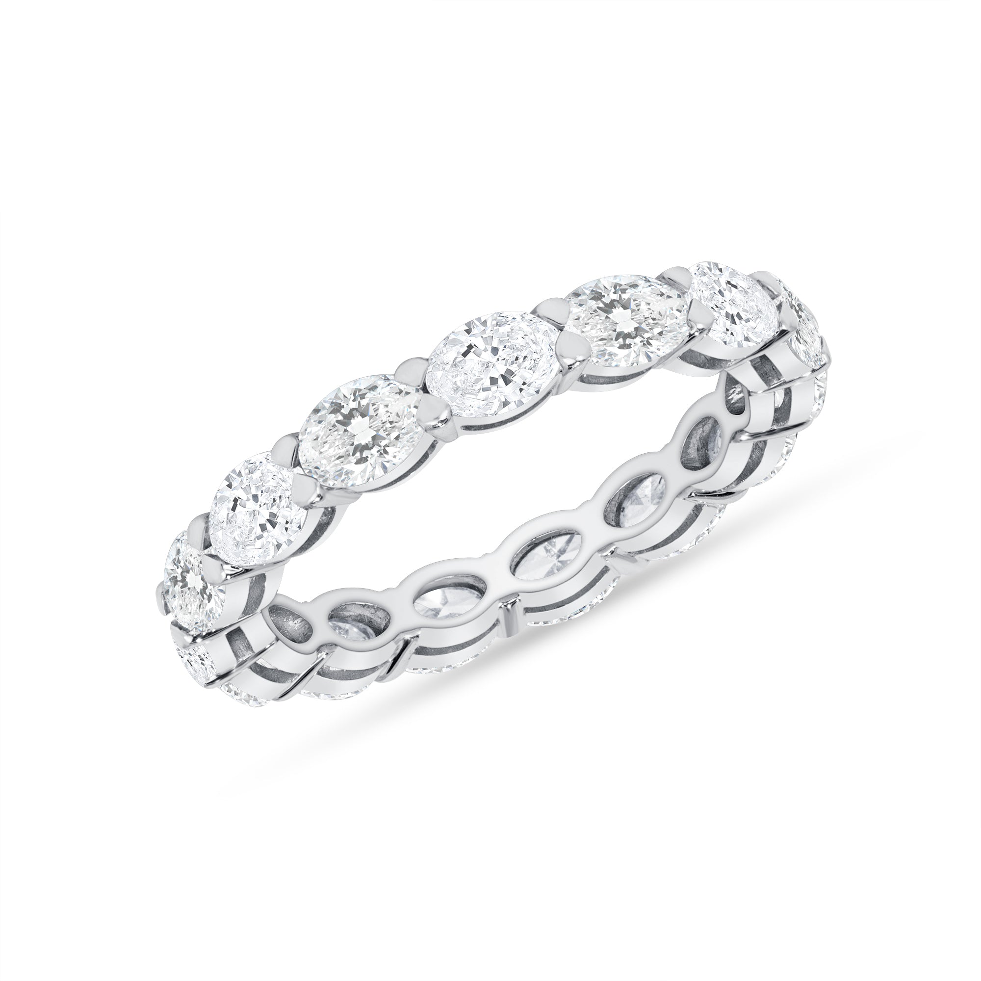 2.49ct Oval Cut Diamond Platinum Eternity Band