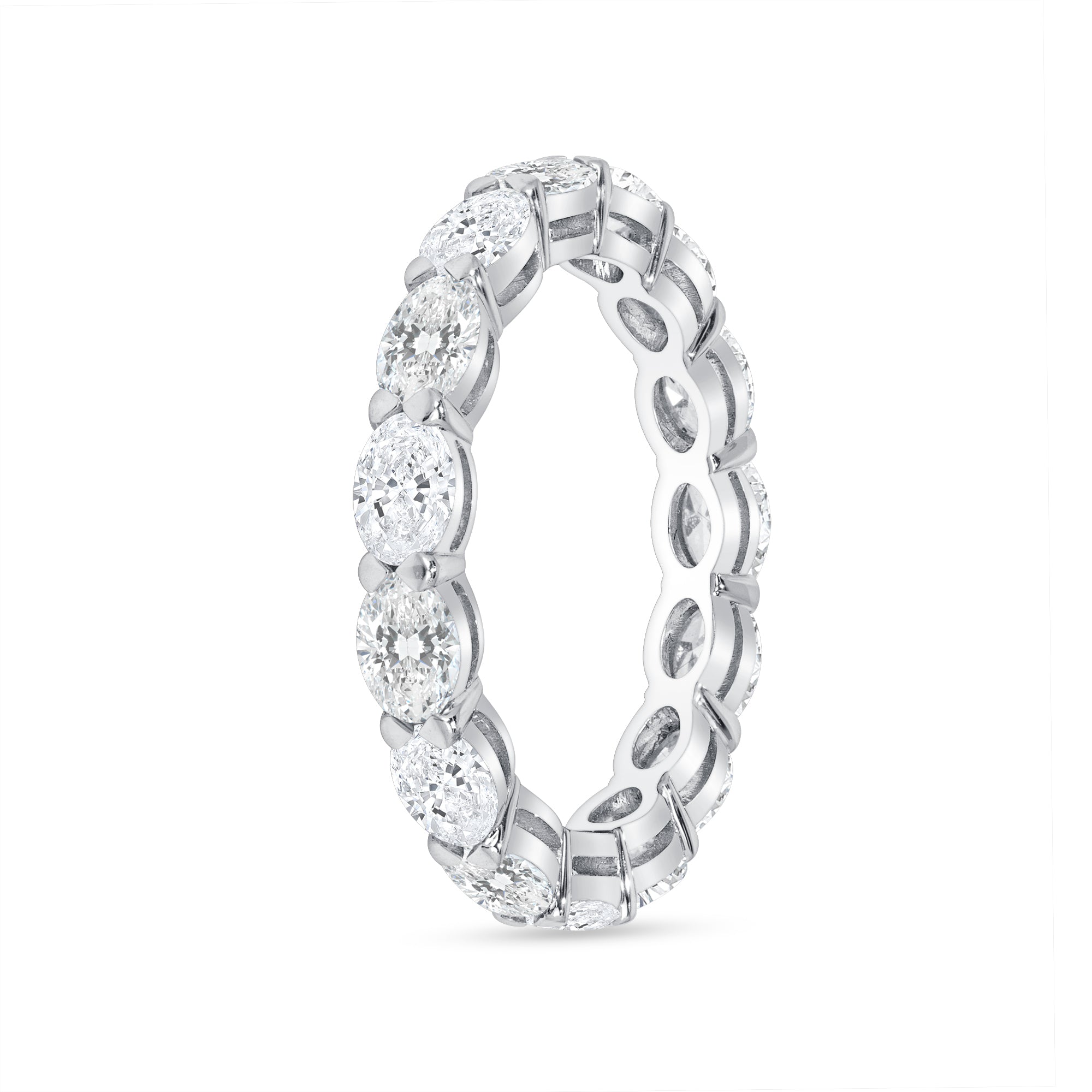 2.49ct Oval Cut Diamond Platinum Eternity Band