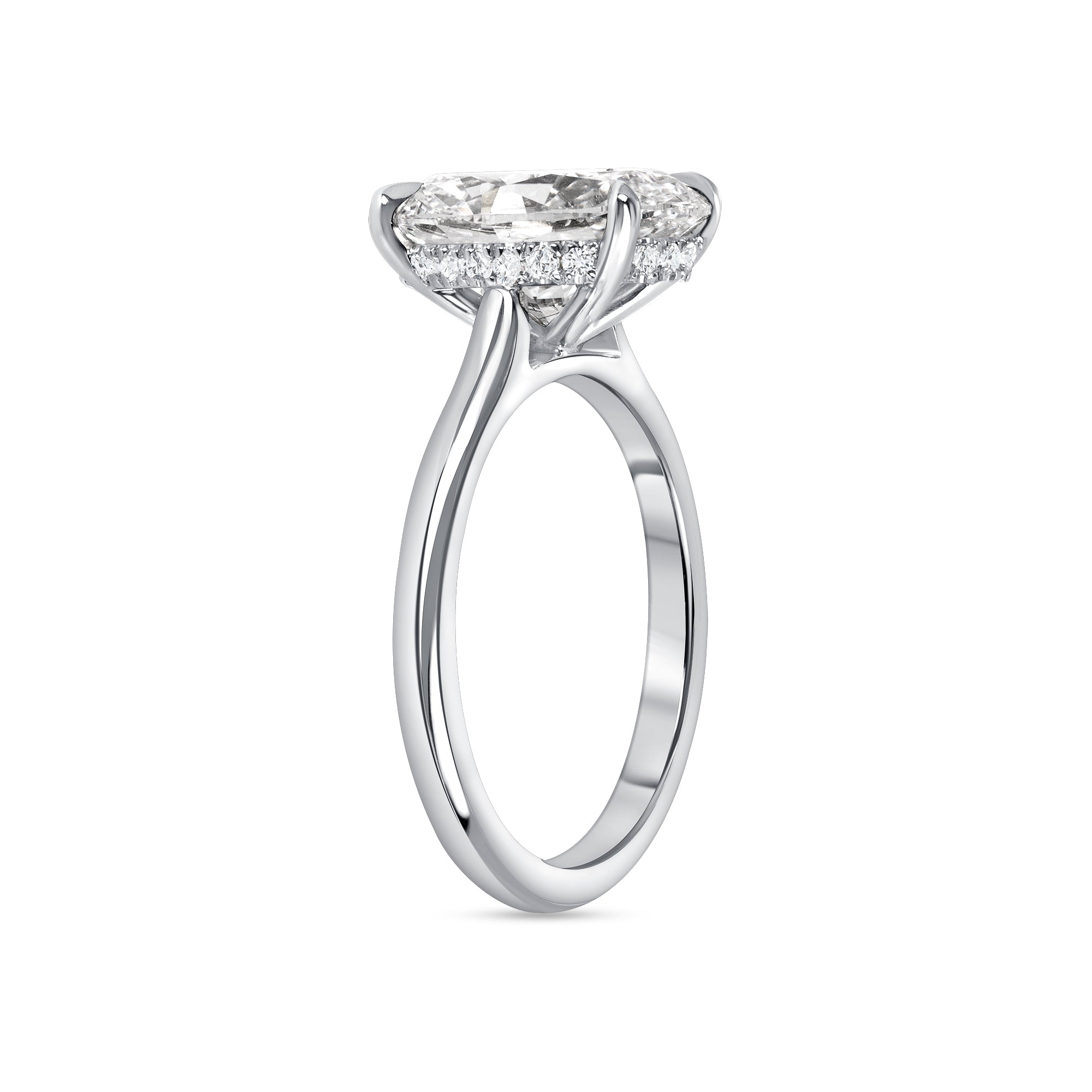 3.51ct Oval Cut Diamond Solitaire Ring in Platinum Band, GIA Certified