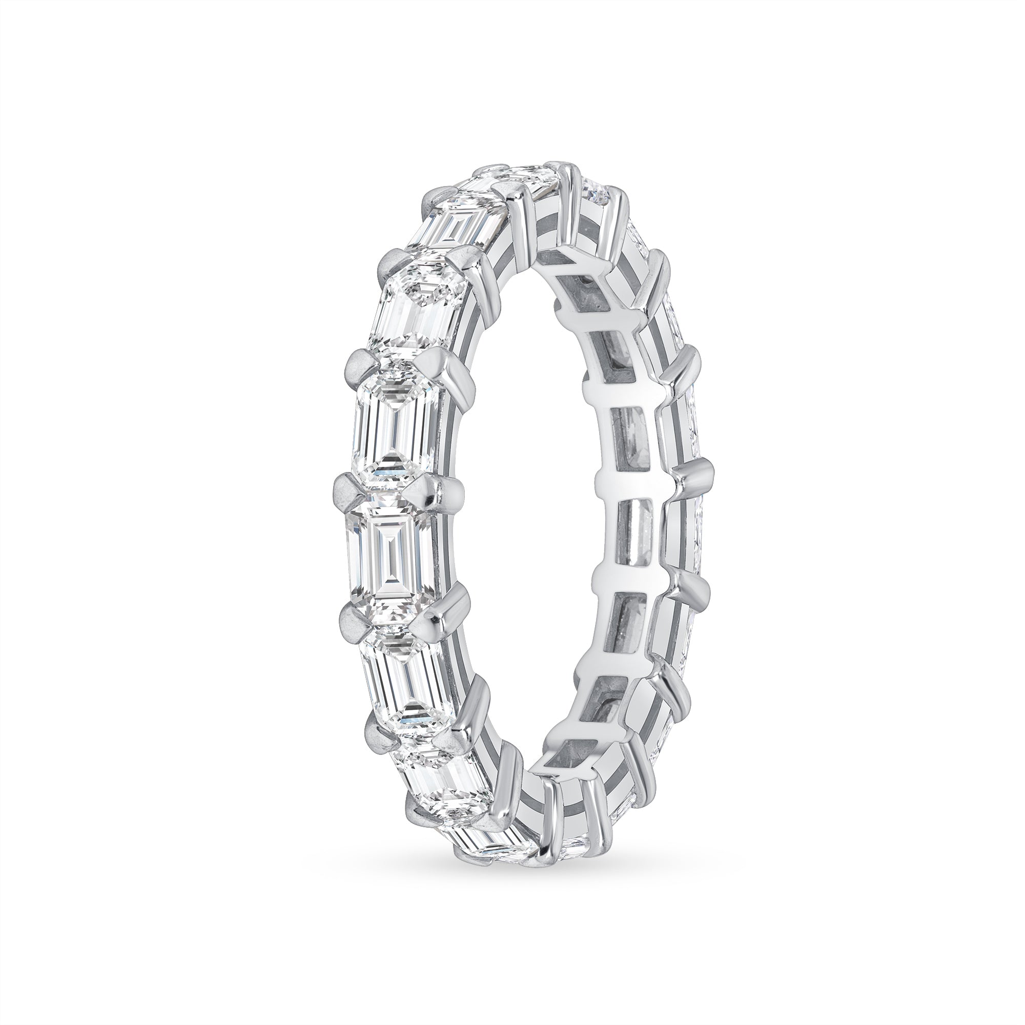 3.29ct Emerald Cut Diamond Platinum Eternity Band