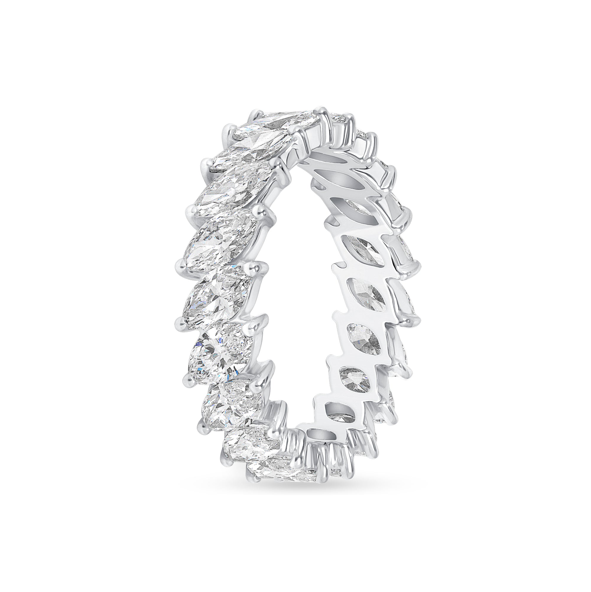 3.31ct Marquise Cut Diamond 18K White Gold Eternity Band