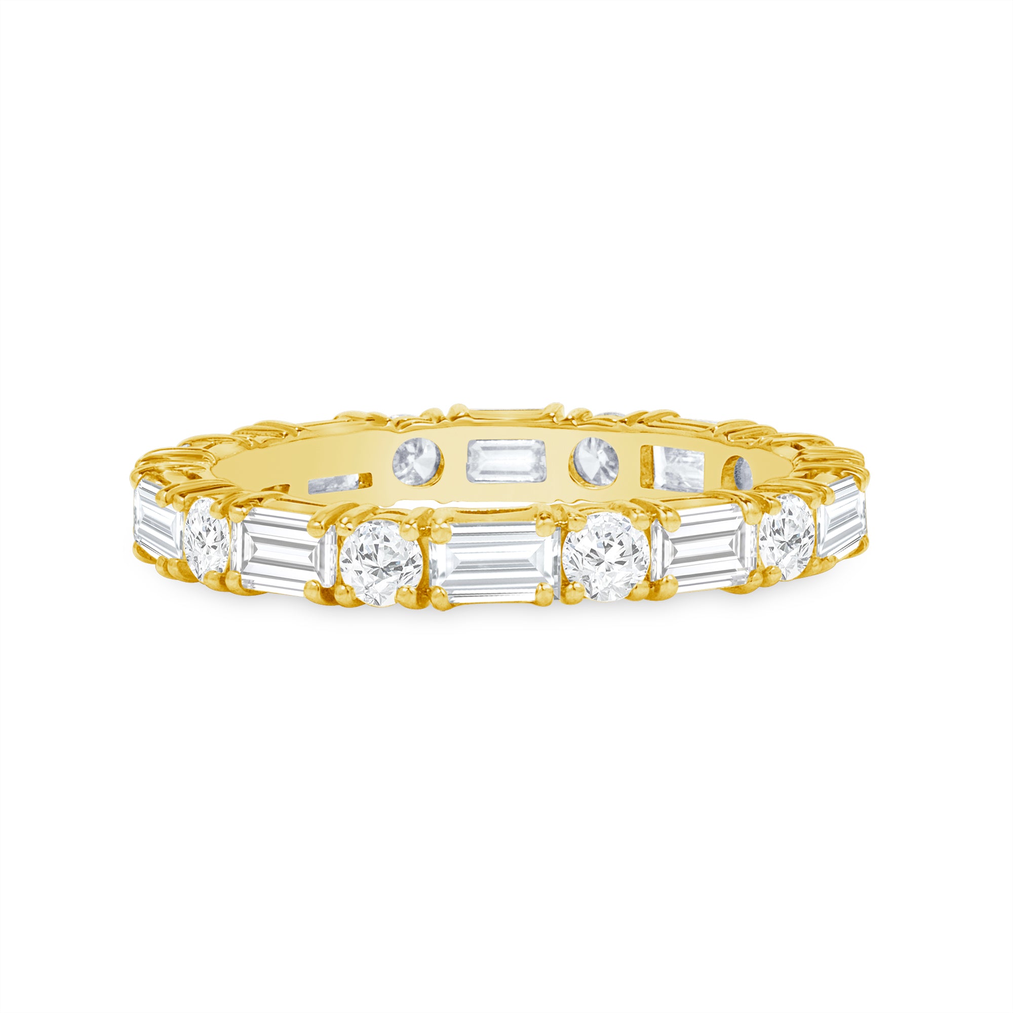 2ct Fancy Cut Diamond 18K Yellow Gold Eternity Band