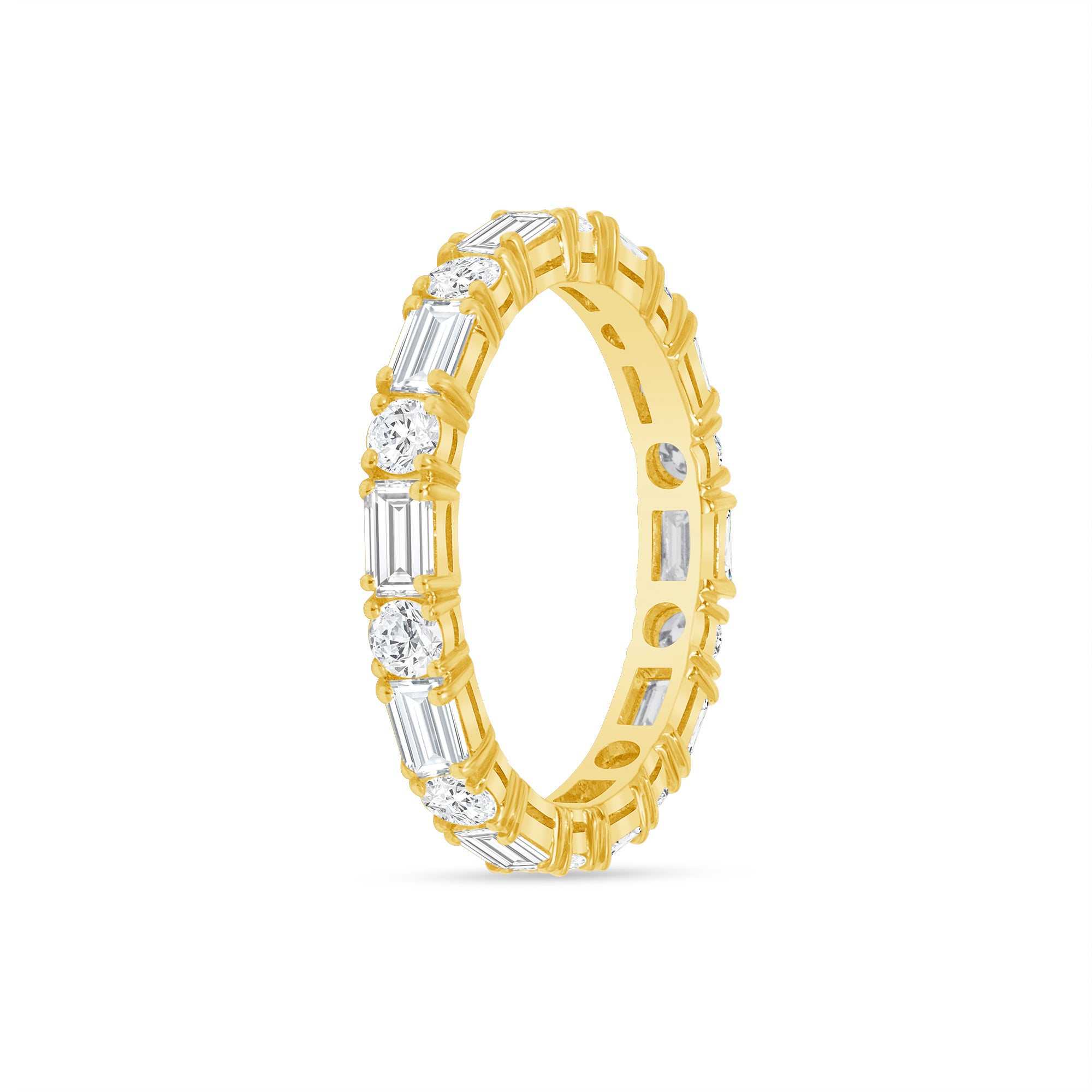 2ct Fancy Cut Diamond 18K Yellow Gold Eternity Band