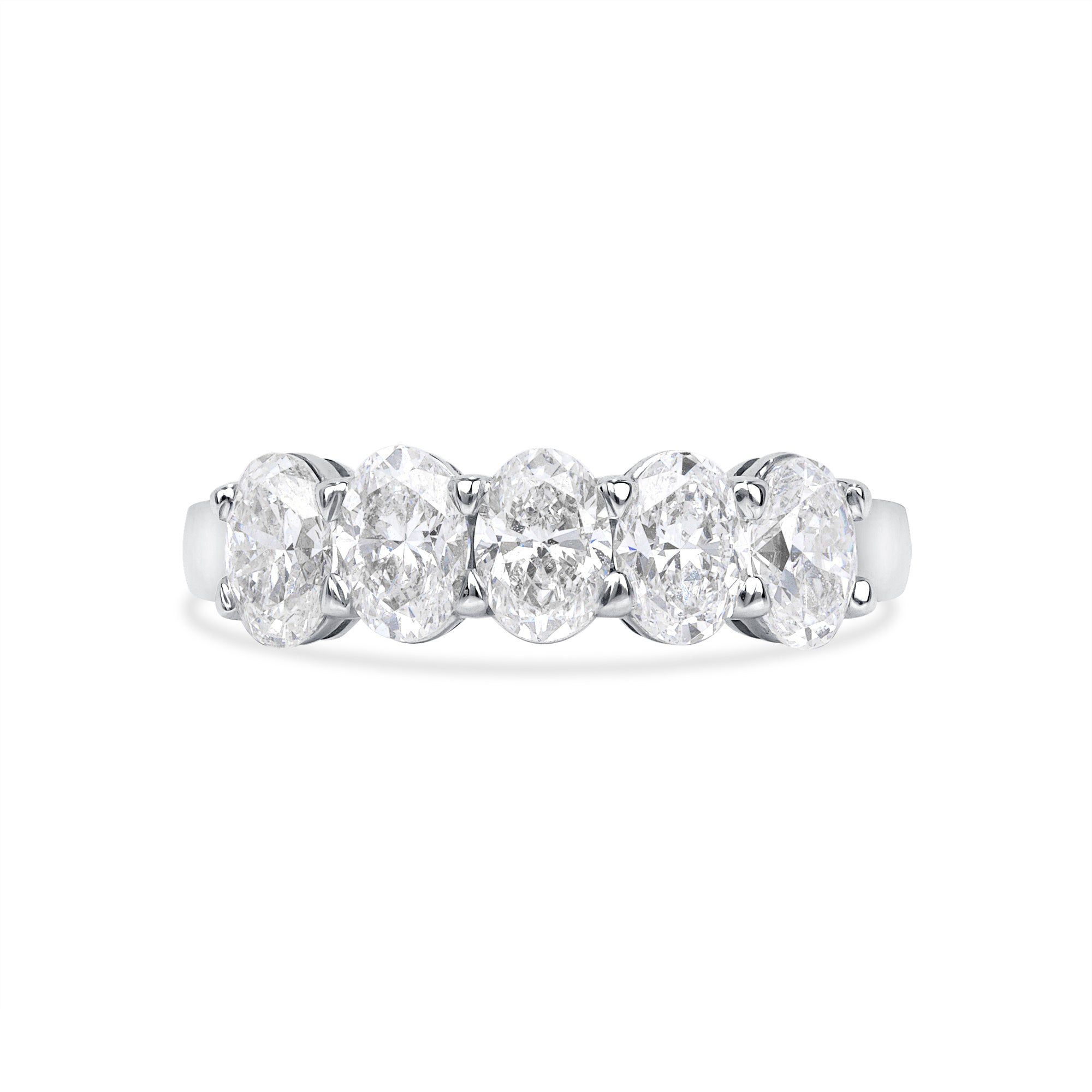 1.15 CT Oval Cut Diamond Five Stone Ring in 18K White Gold