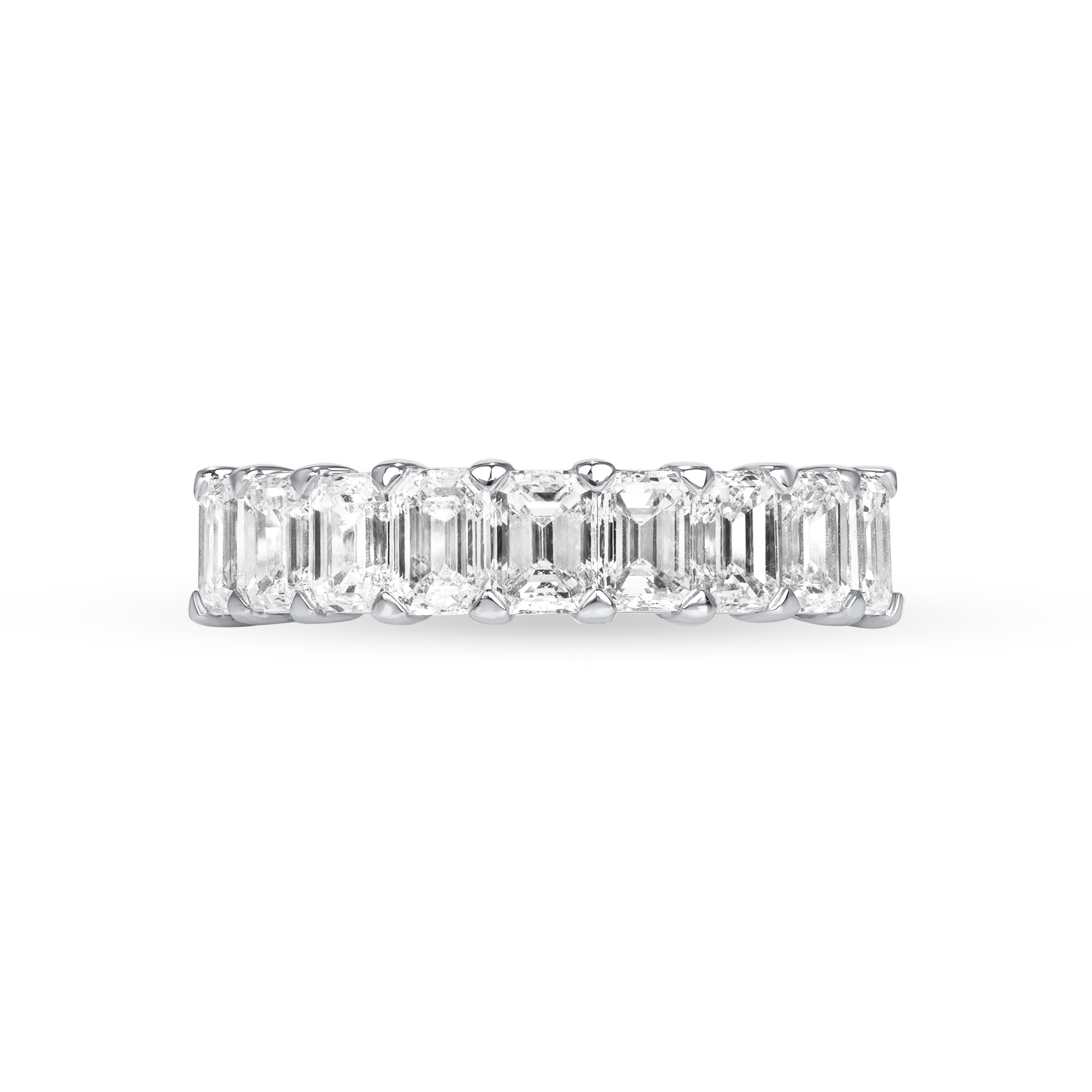 2.13 CT Emerald Cut Diamond 18K White Gold Half Eternity Band