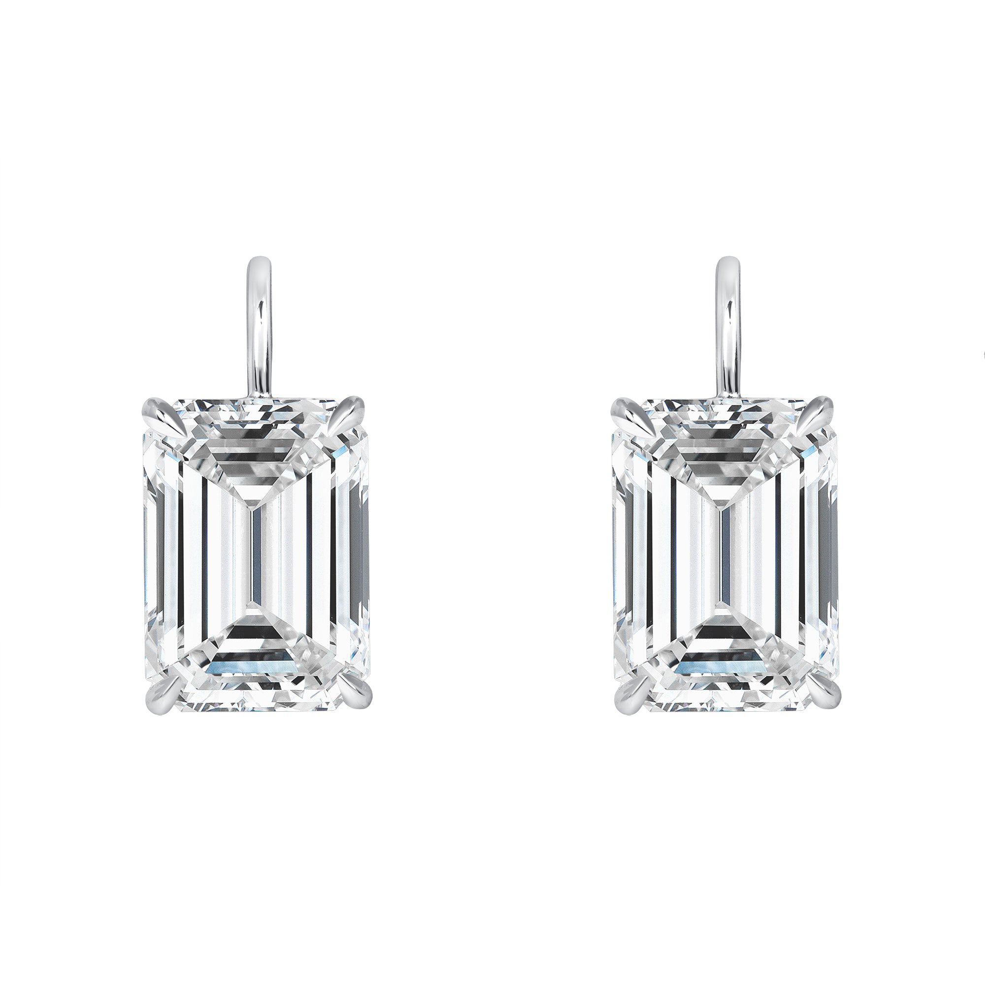 Leverback diamond earrings white gold Clearance