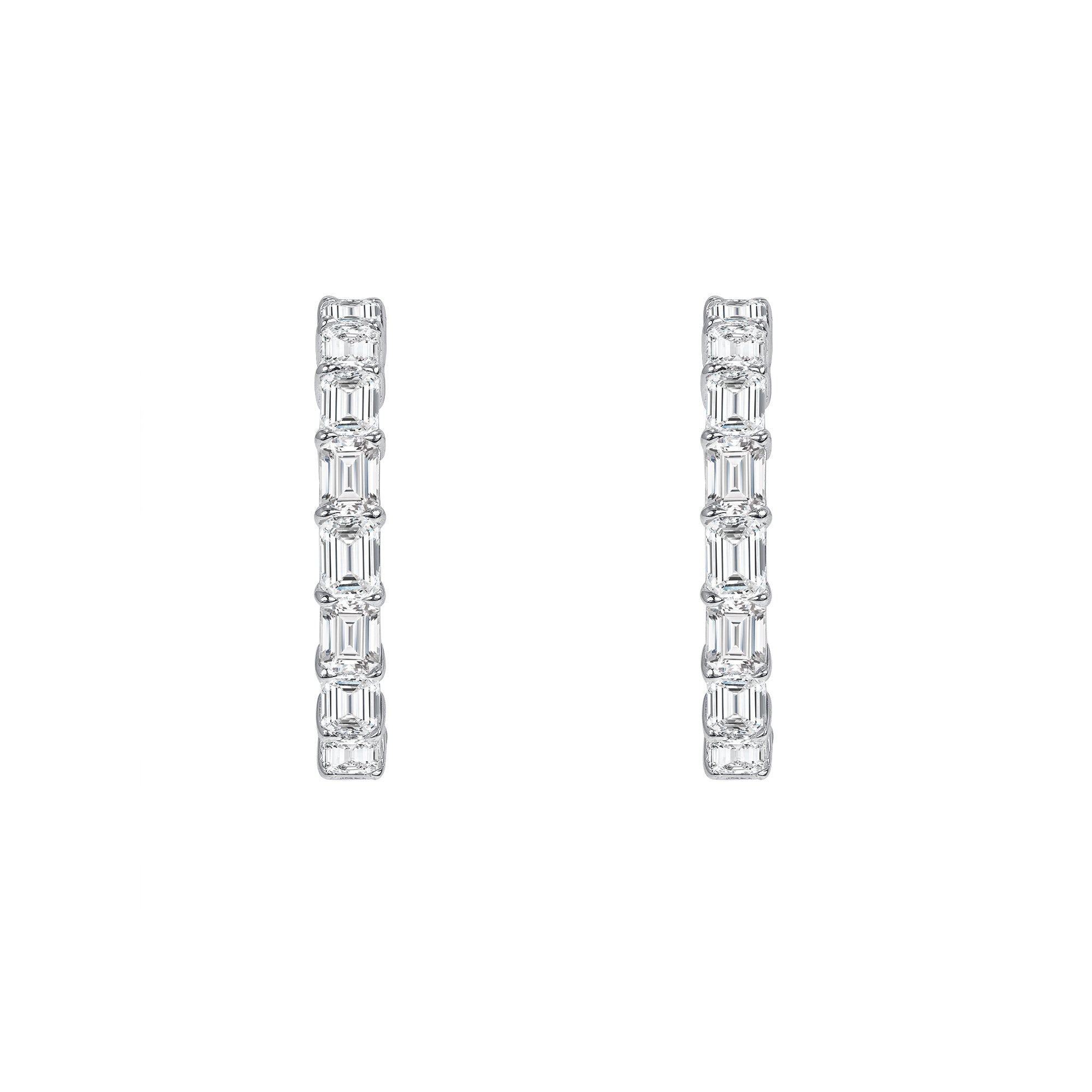 The Best 6-Carat Emerald Cut Diamond Hoop Earrings