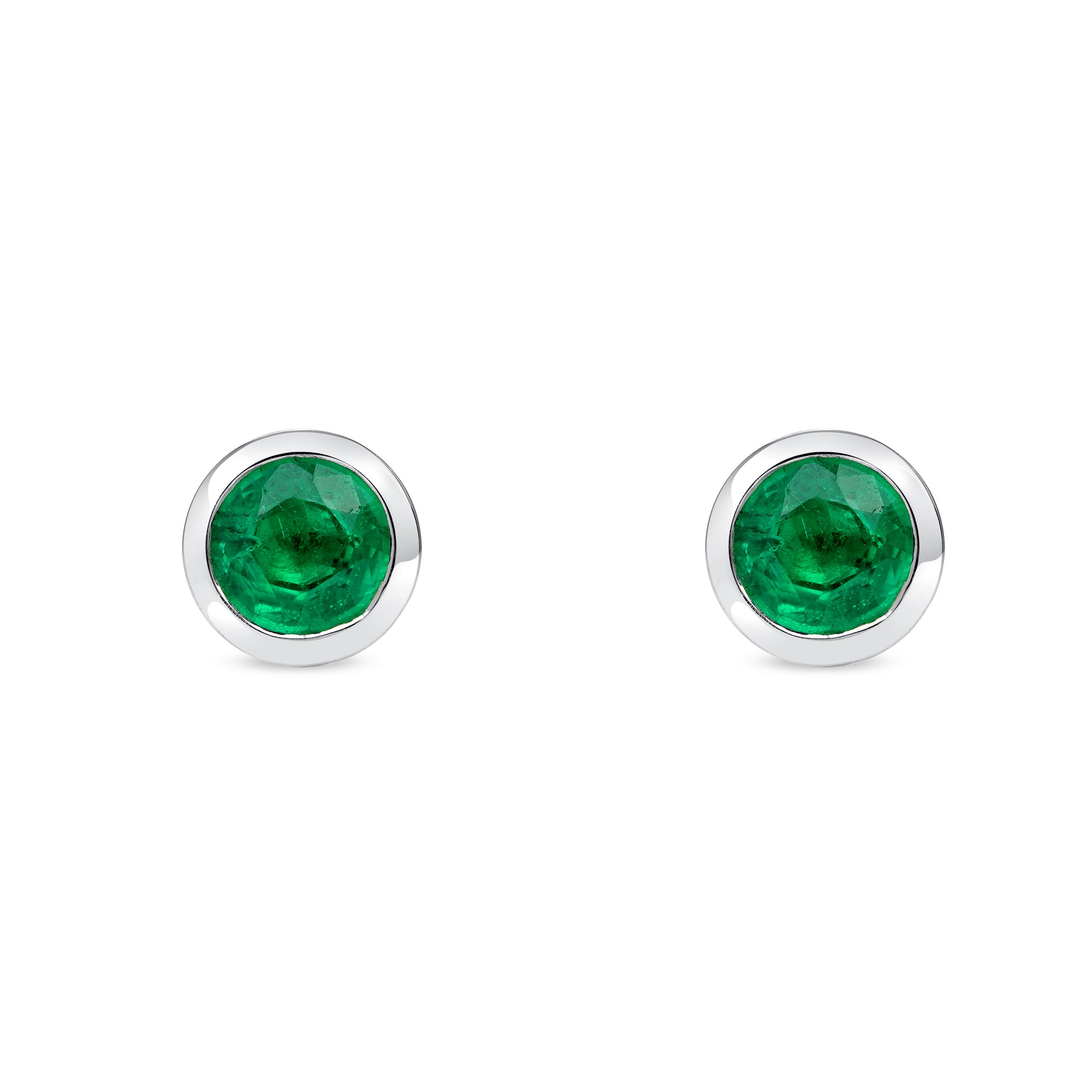 Bezel set hot sale emerald earrings