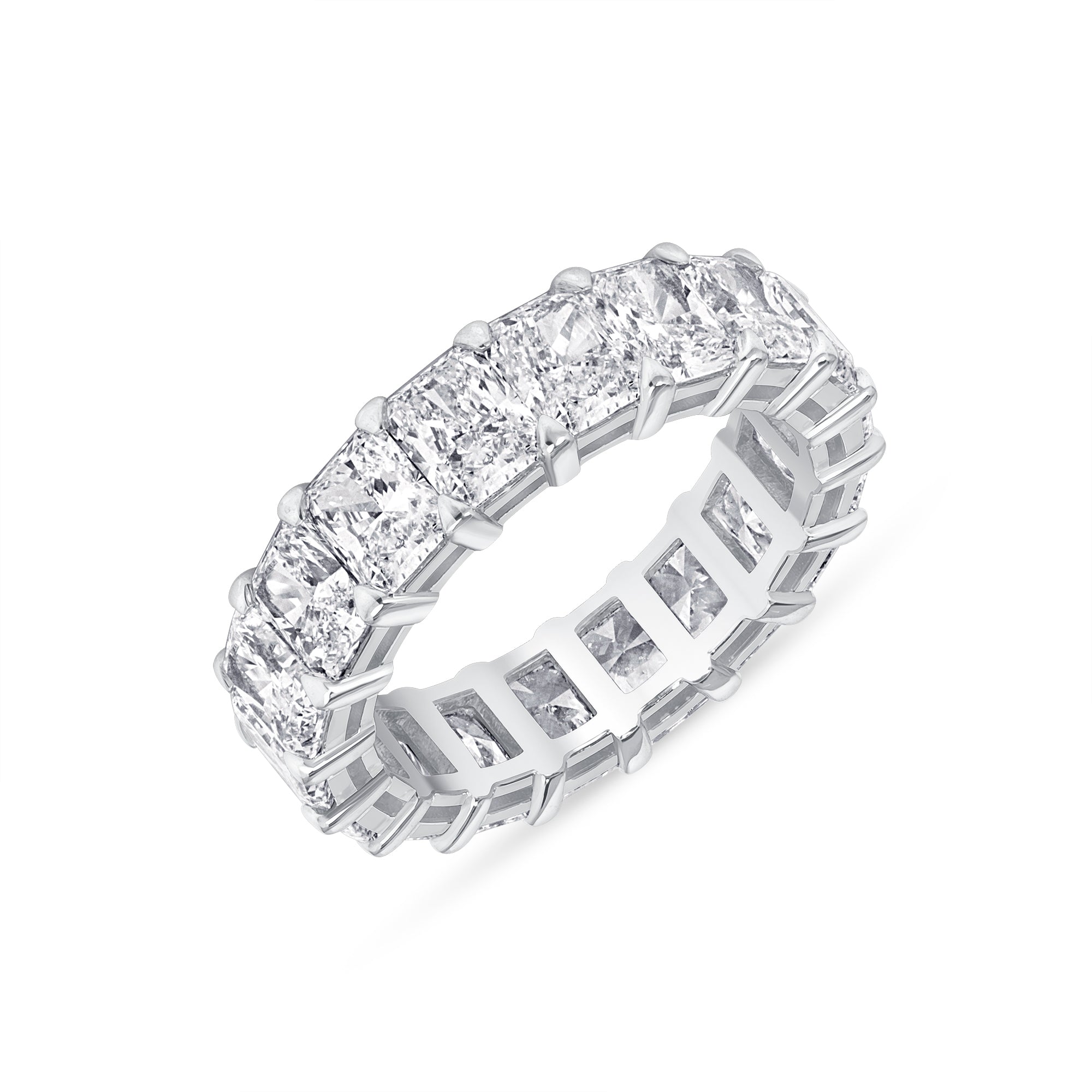 7.48ct Radiant Cut Diamond Platinum Eternity Band, GIA Certified