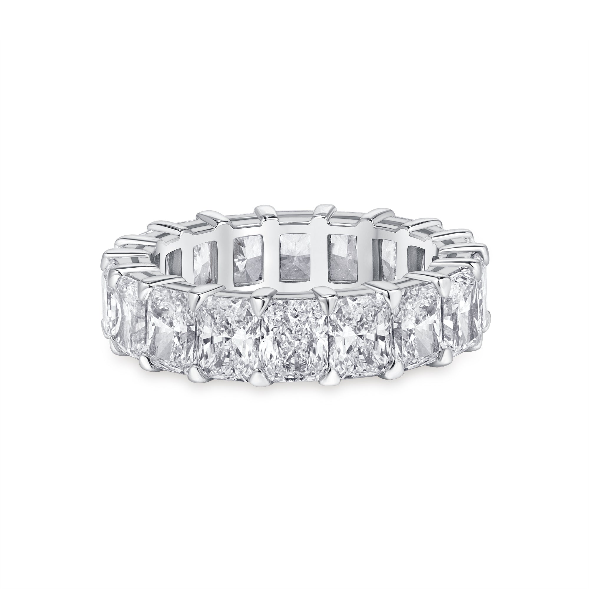 7.48ct Radiant Cut Diamond Platinum Eternity Band, GIA Certified