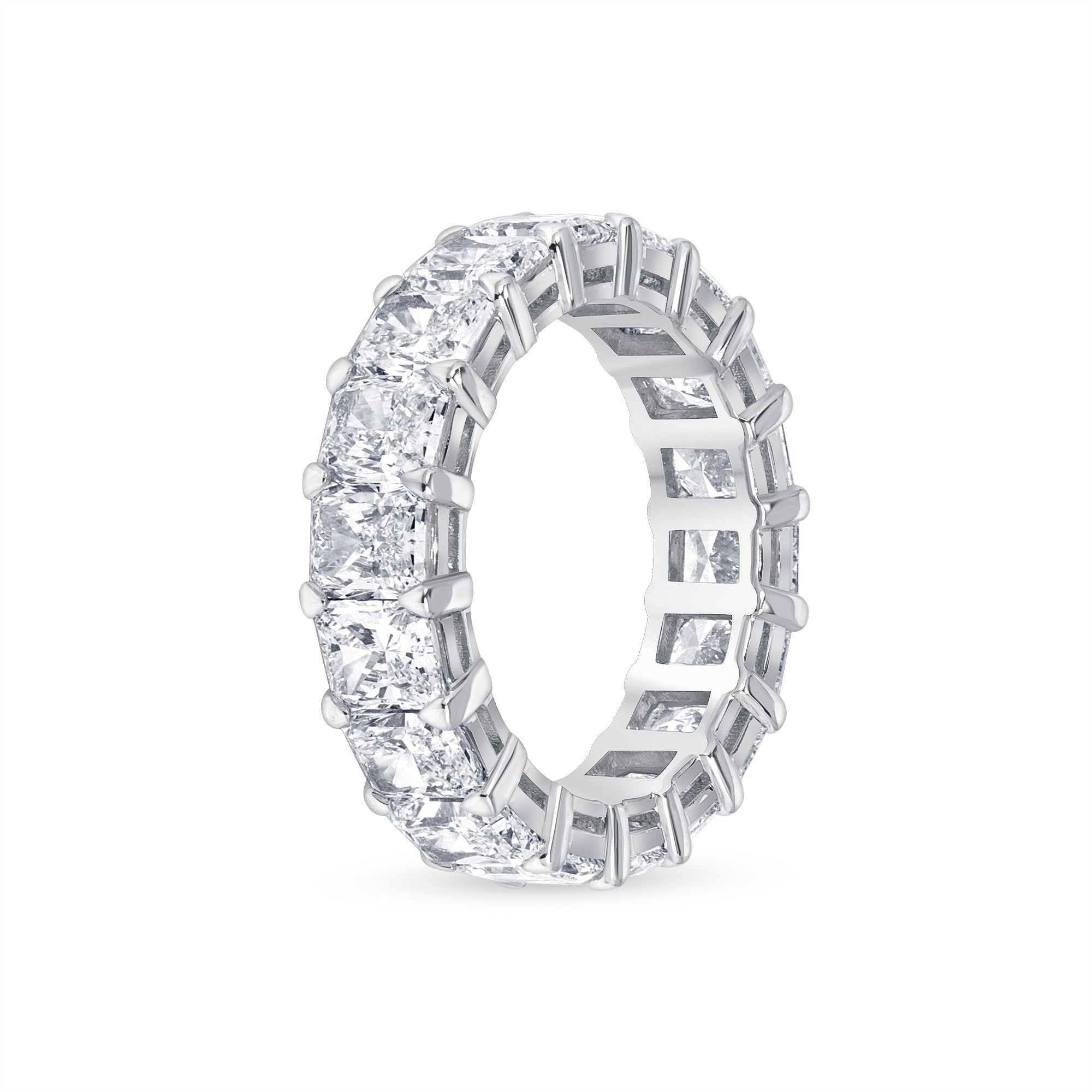 7.48ct Radiant Cut Diamond Platinum Eternity Band, GIA Certified