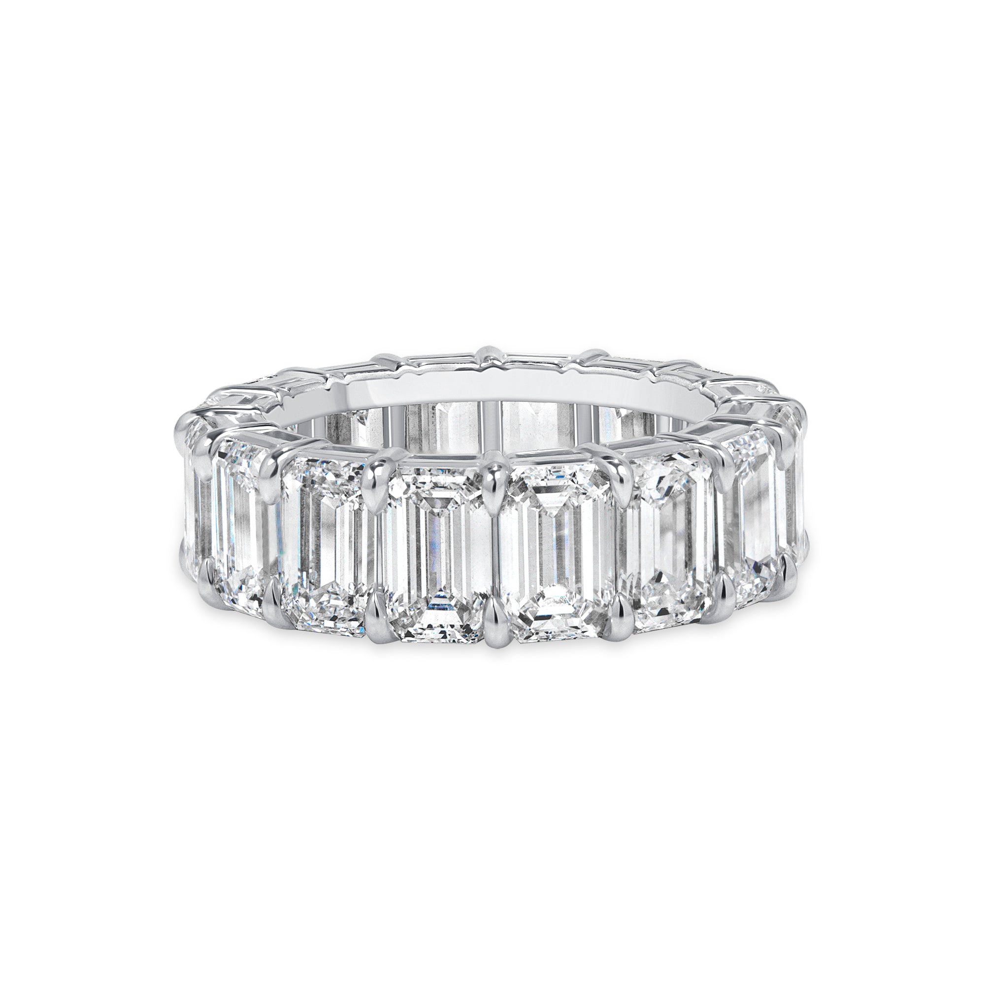 11.58ct Emerald Cut Diamond Platinum Eternity Band, GIA Certified