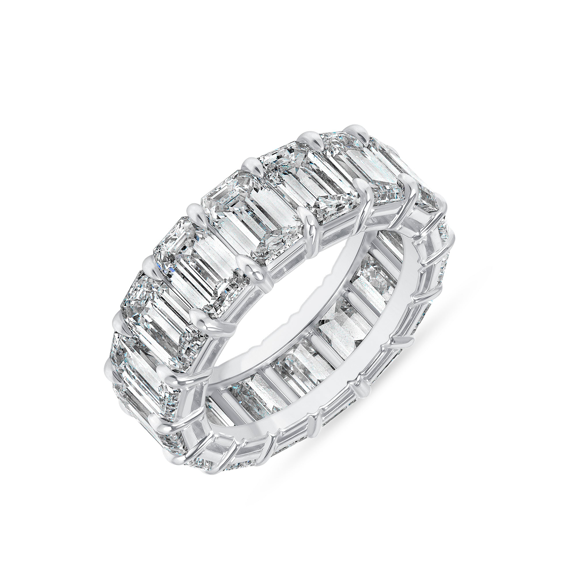 11.58ct Emerald Cut Diamond Platinum Eternity Band, GIA Certified