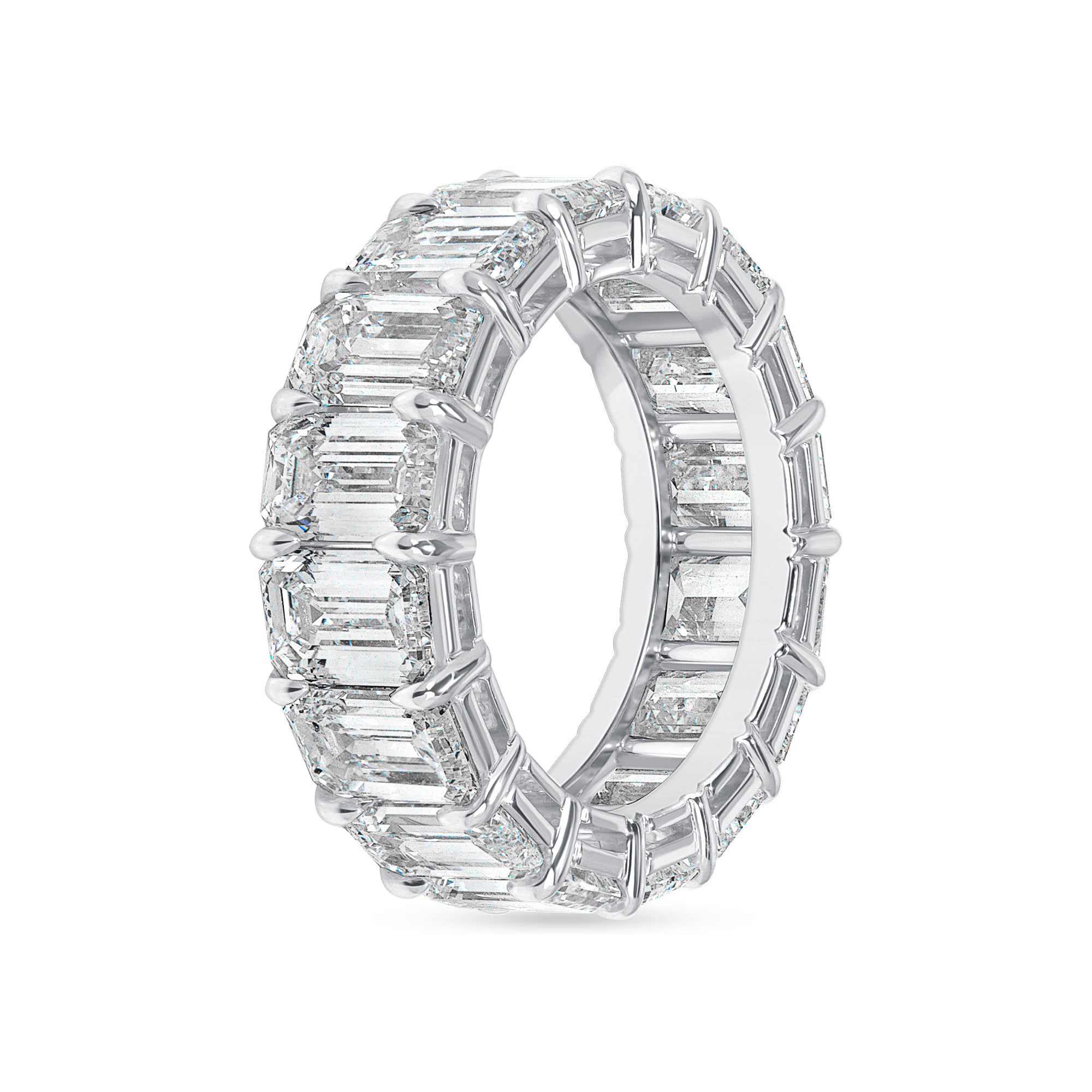 11.58ct Emerald Cut Diamond Platinum Eternity Band, GIA Certified