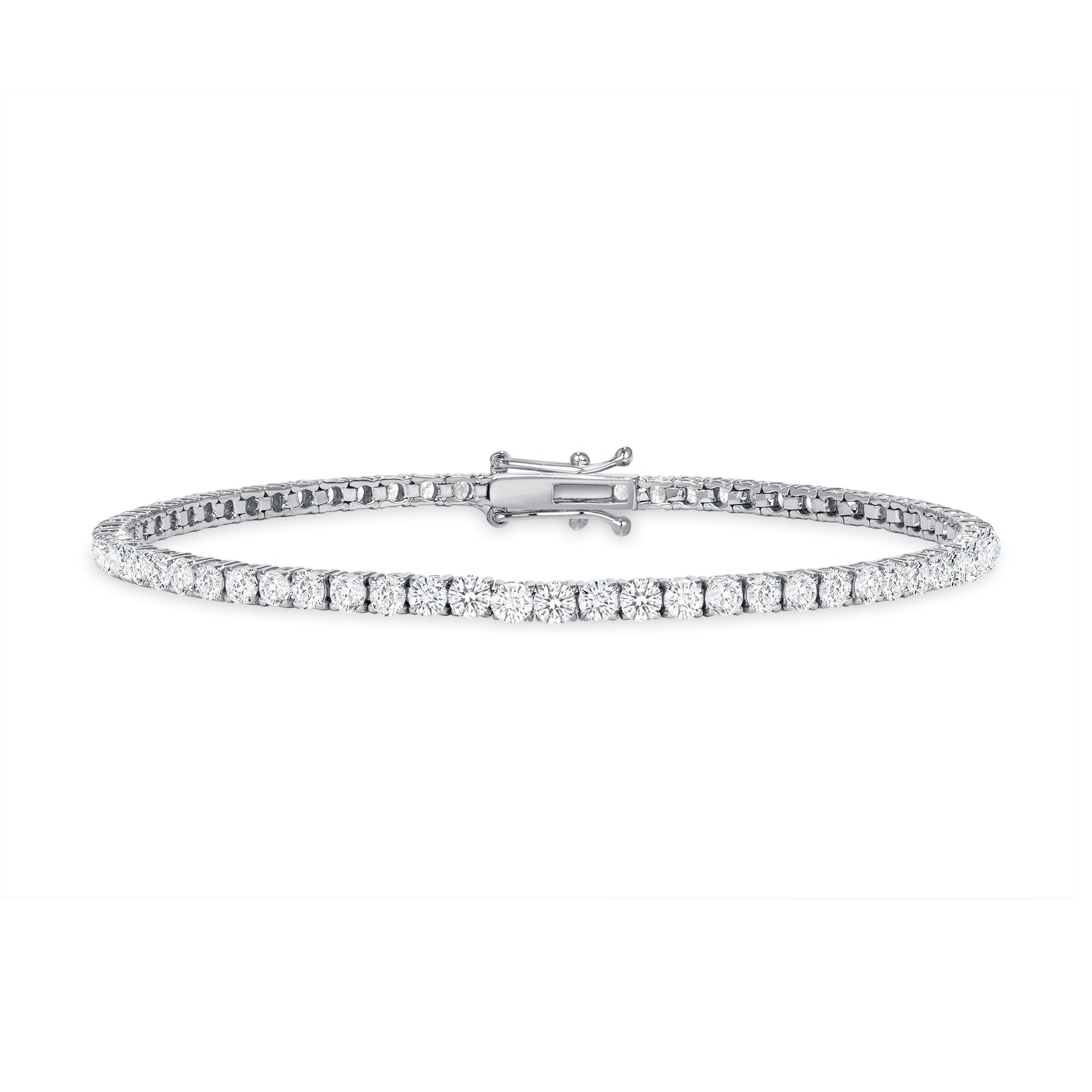 3.06ct. Round Brilliant Diamond Tennis Bracelet in 18K White Gold