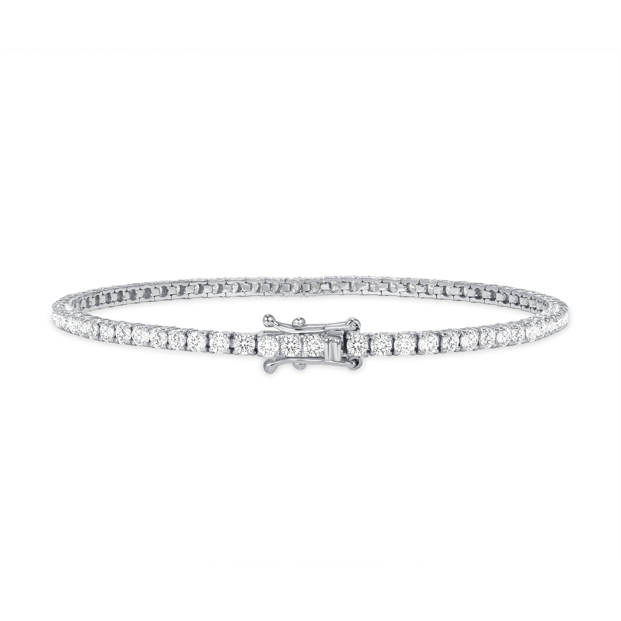 3.06ct. Round Brilliant Diamond Tennis Bracelet in 18K White Gold