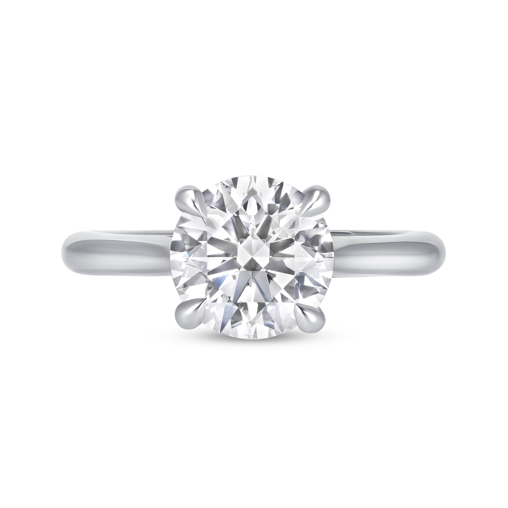 Round Brilliant Diamond Solitaire Ring in Platinum