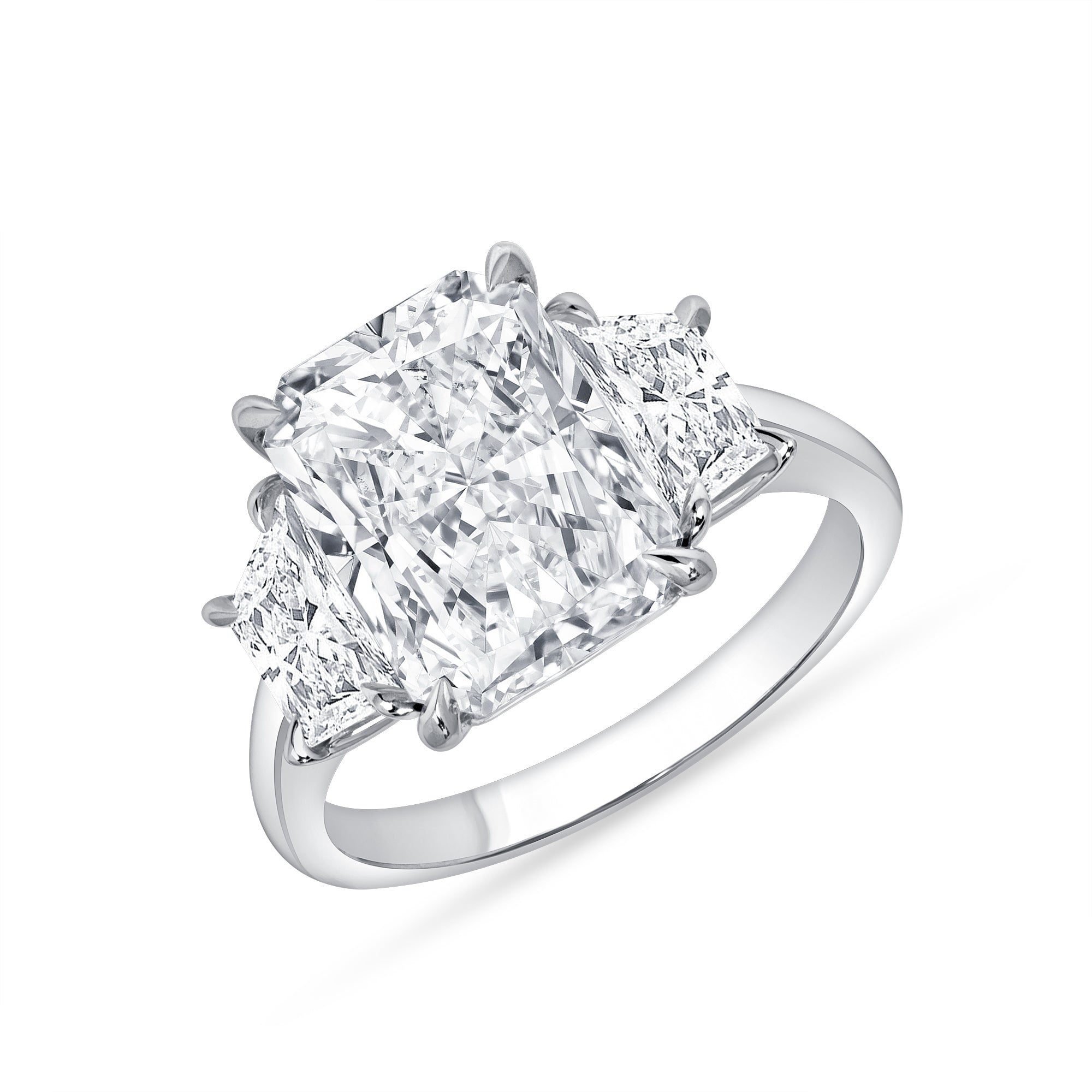Radiant Cut Princess Cut Diamond Ring With Side Stones Radiant Cut